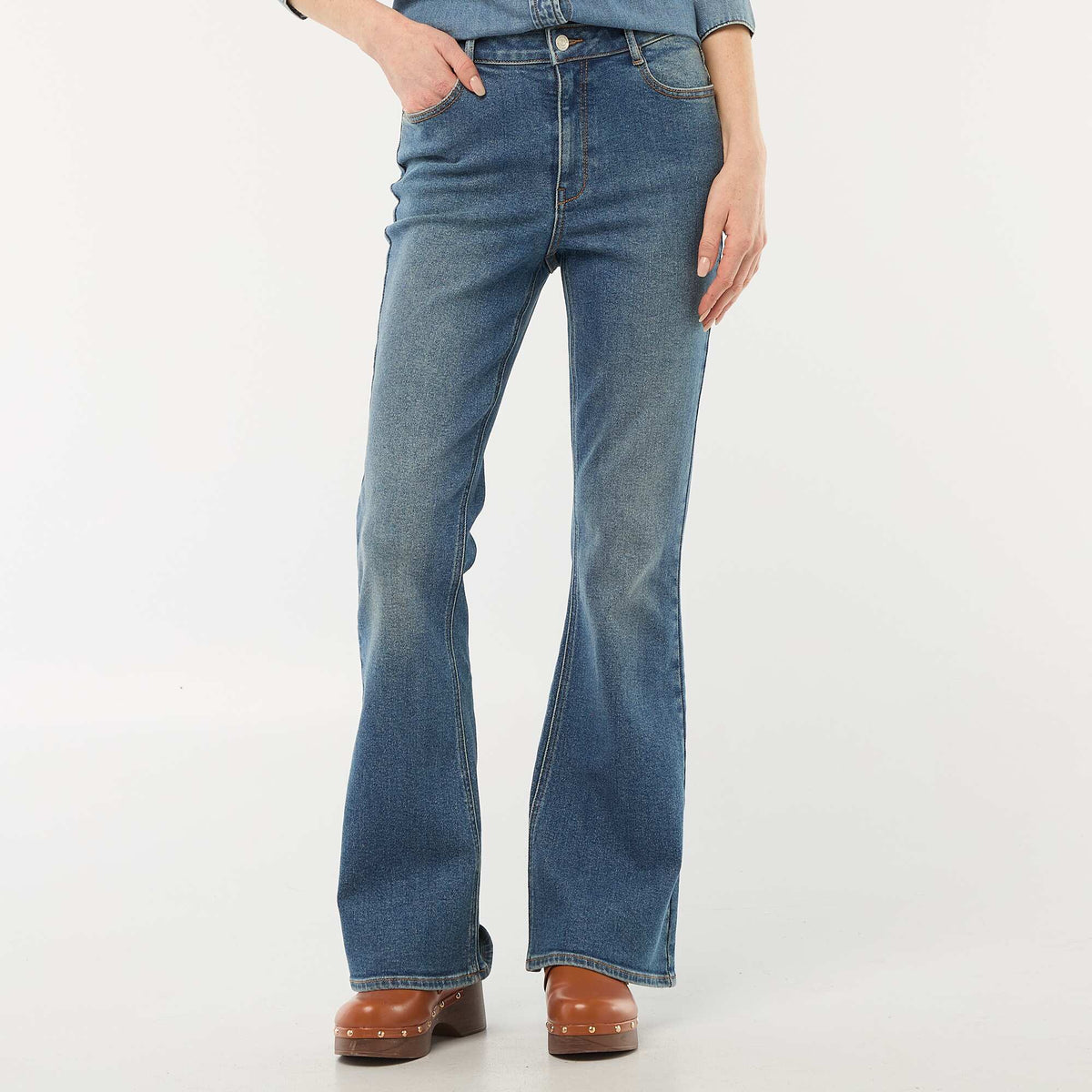 High-Waist Flare/Bootcut Jeans BLUE
