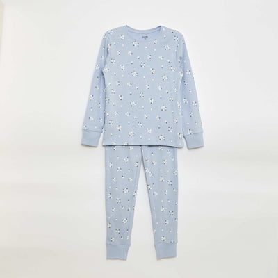 Printed Pajama Set - T-shirt + Pants - 2 pieces BLUE