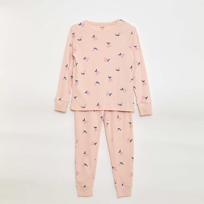 Printed Pajama Set - T-shirt + Pants - 2 pieces PINK
