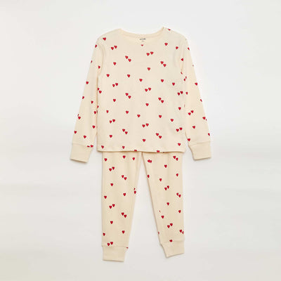 Printed Pajama Set T-shirt + Pants - 2 pieces WHITE
