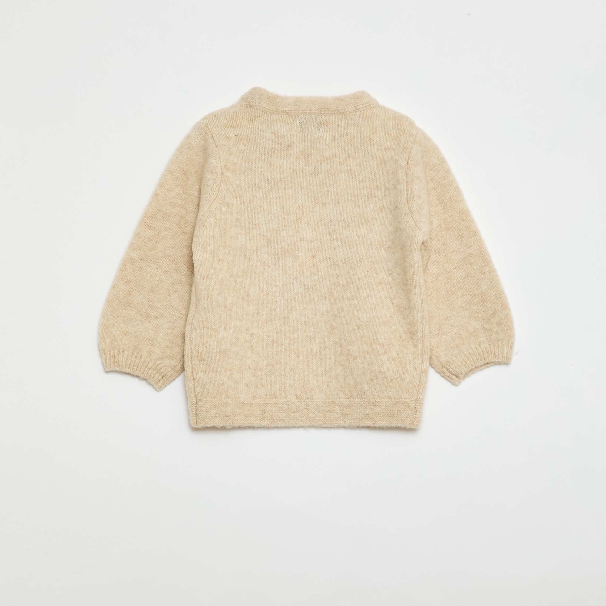 Knitted Sweater with Embroidery BEIGE – Kiabi Albanie Knitted Sweater with Embroidery BEIGE – Kiabi Albanie