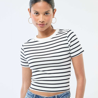 Printed Pattern Short-Sleeved T-Shirt WHITE