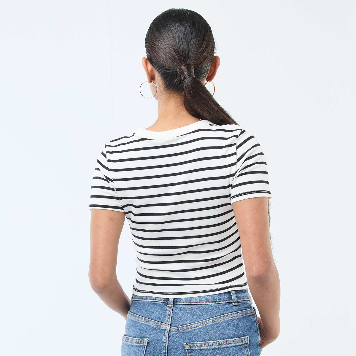Printed Pattern Short-Sleeved T-Shirt WHITE
