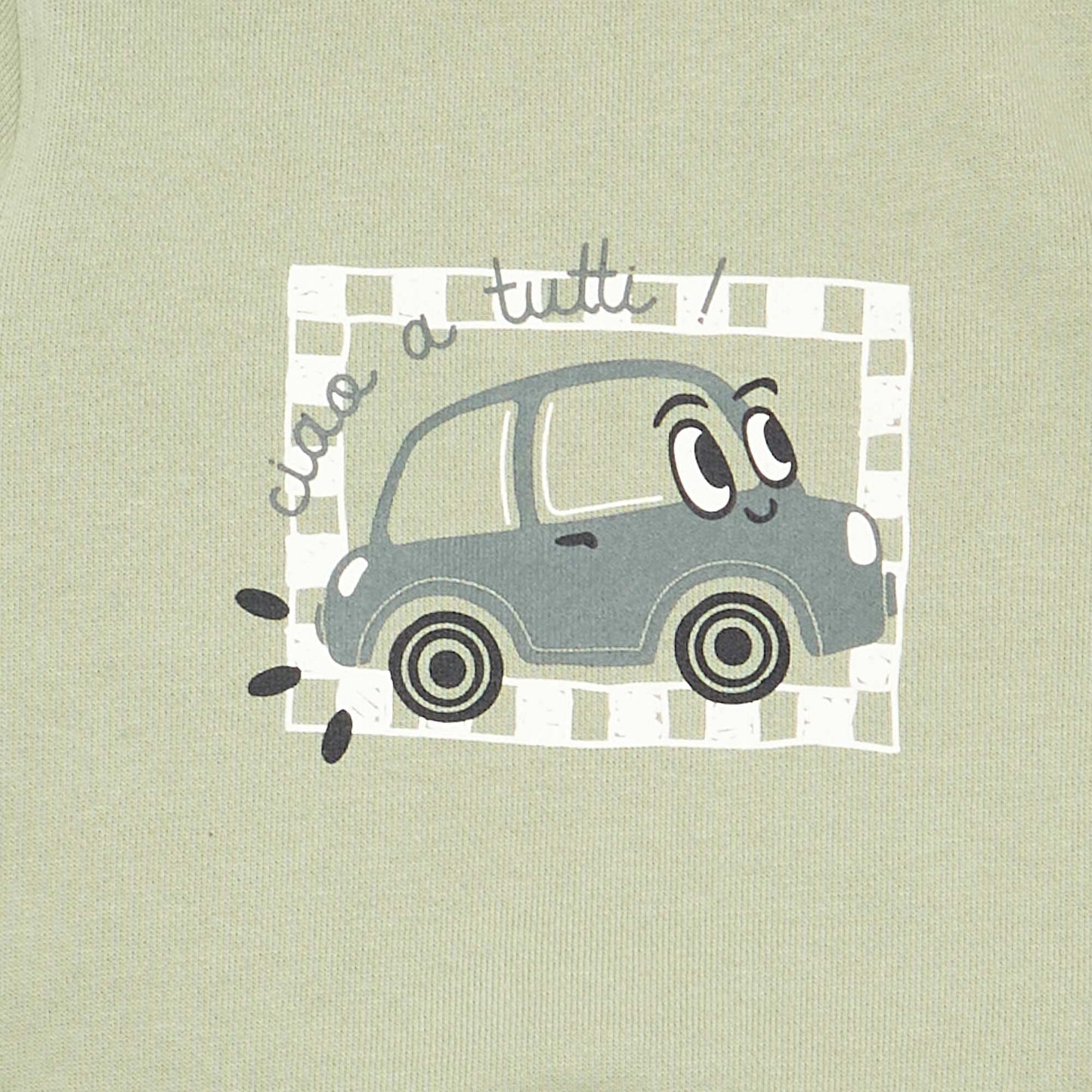 Lightweight Fleece Sweatshirt with Print GREEN