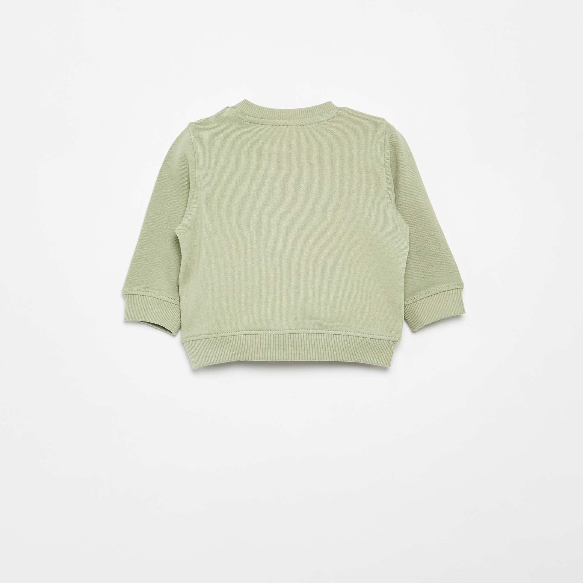 Lightweight Fleece Sweatshirt with Print GREEN
