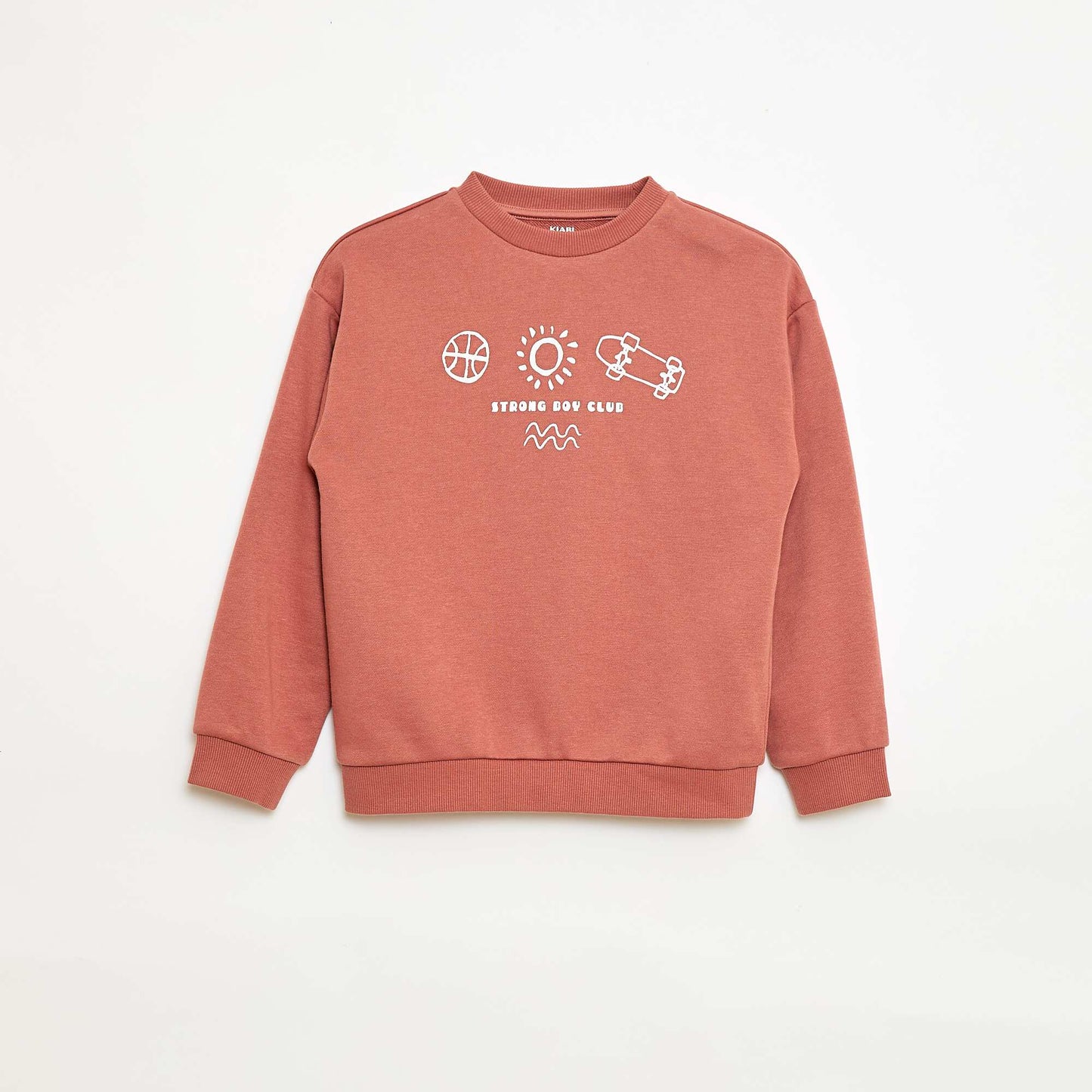 Printed Crew Neck Sweatshirt RED