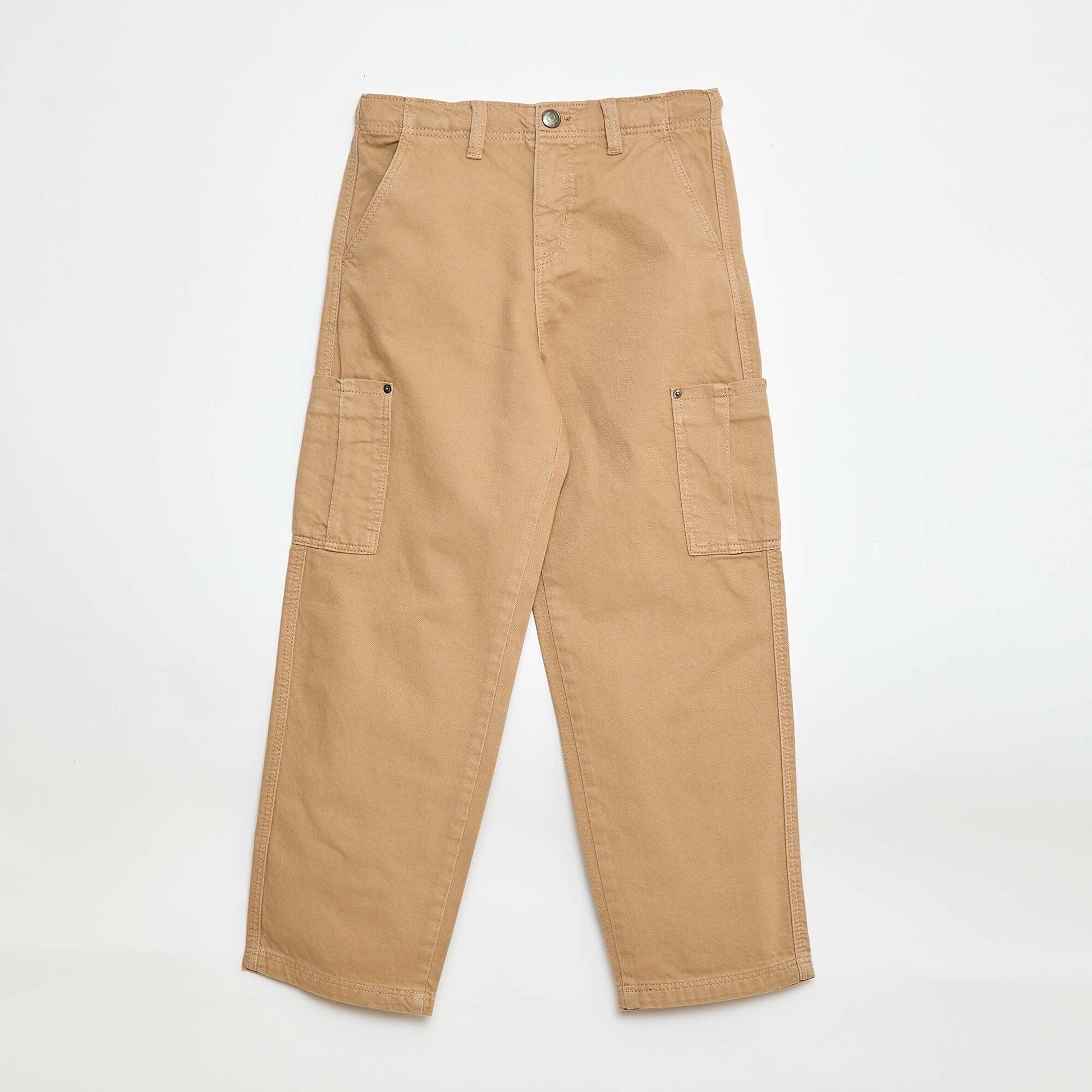 Multi-Pocket Plain Trousers BEIGE