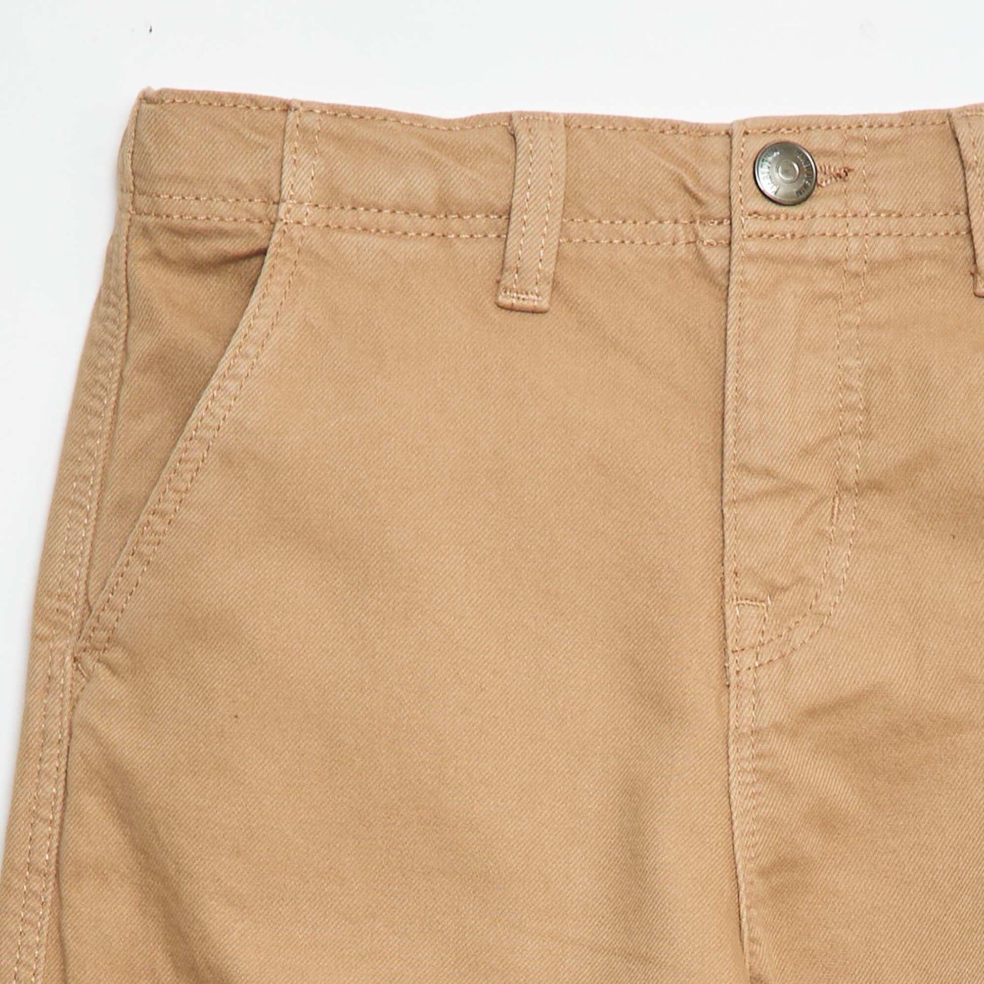 Multi-Pocket Plain Trousers BEIGE