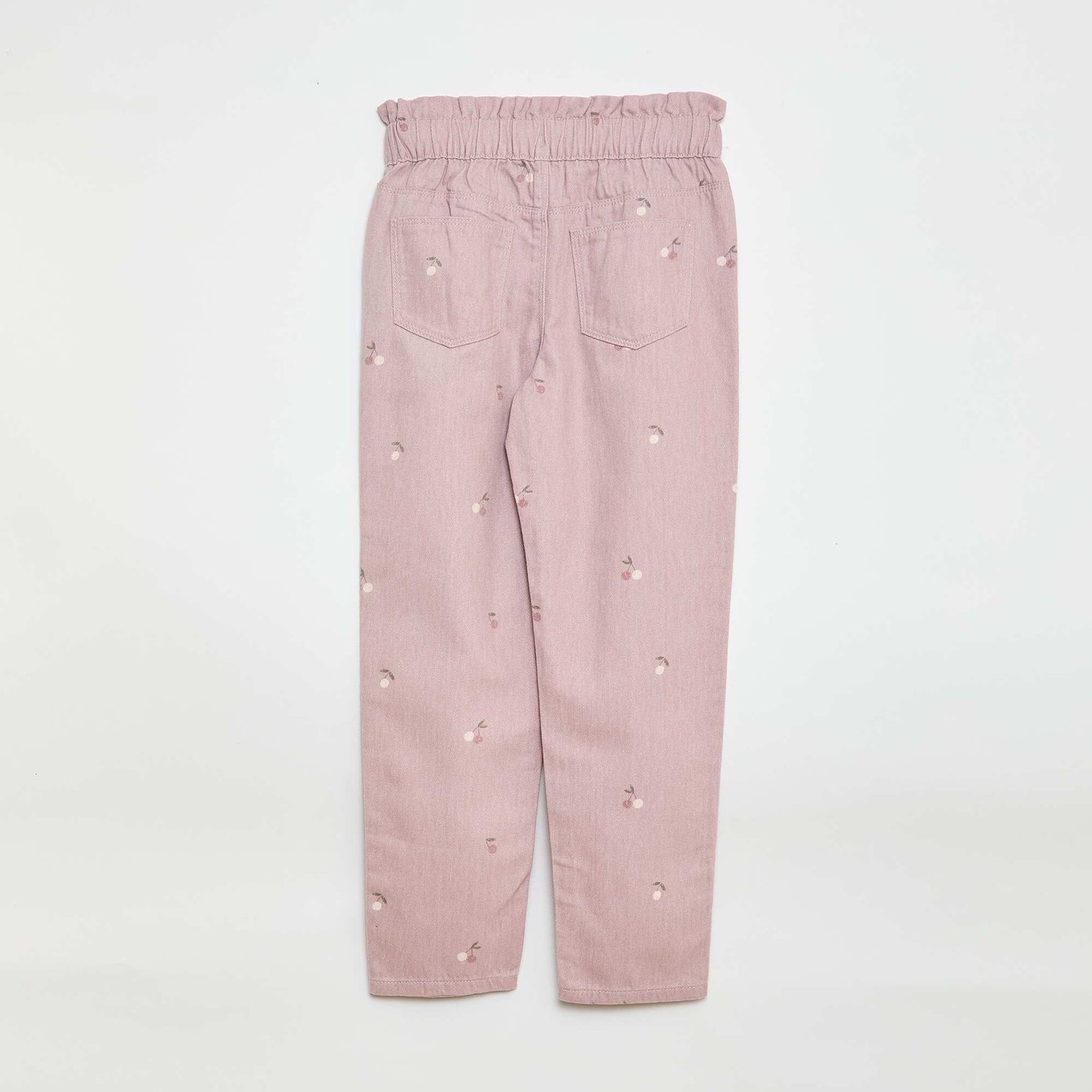Patterned Mom Fit Denim Trousers PINK
