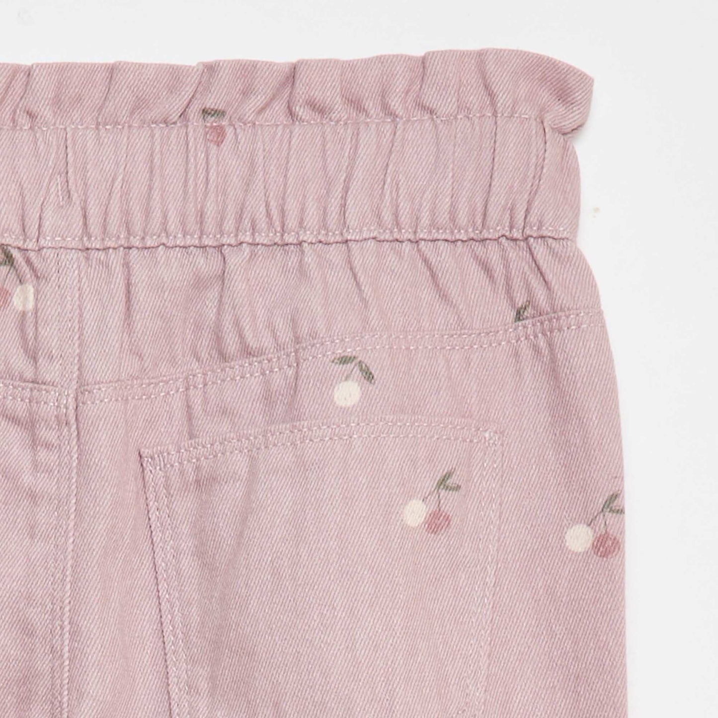 Patterned Mom Fit Denim Trousers PINK