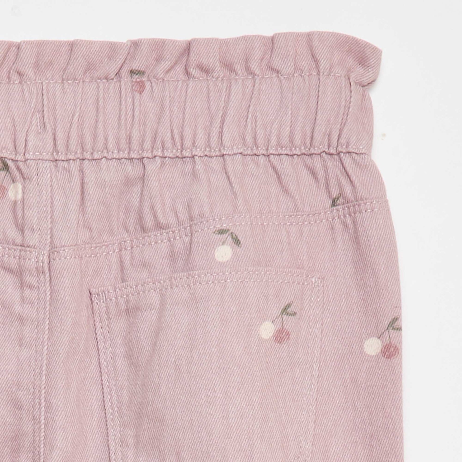 Patterned Mom Fit Denim Trousers PINK