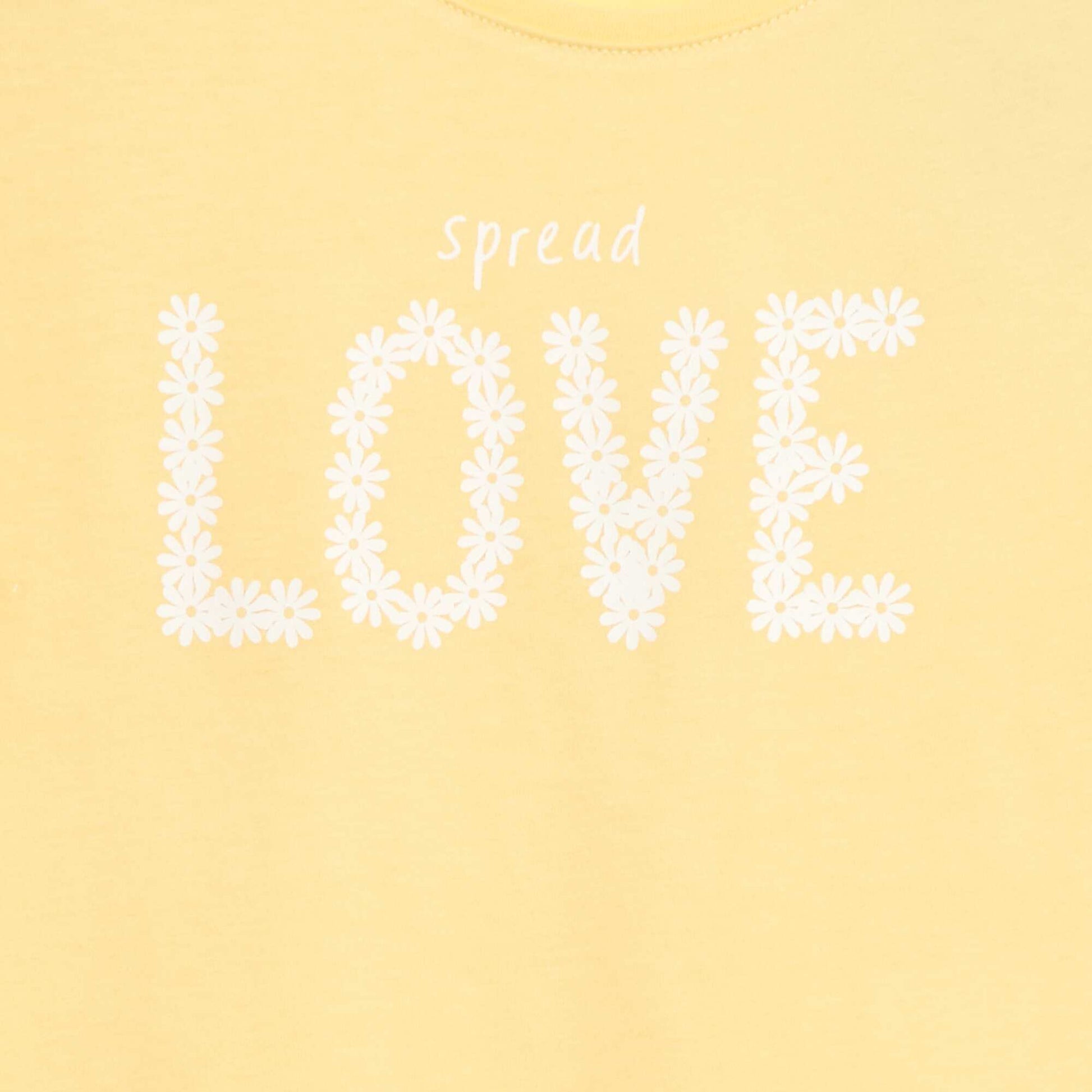 Short-Sleeve Printed Message T-Shirt YELLOW