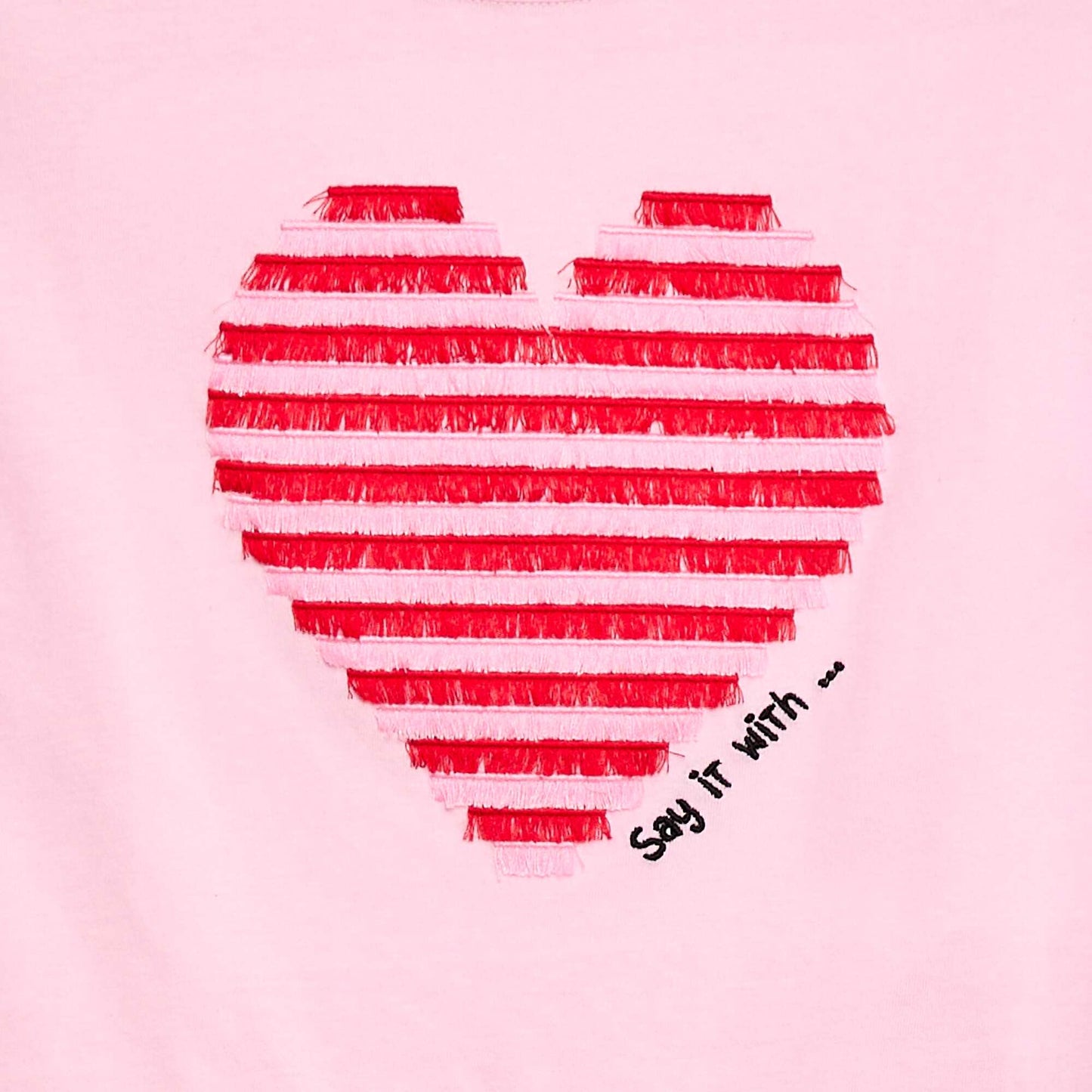 Short-sleeved T-shirt with sequin design PINK