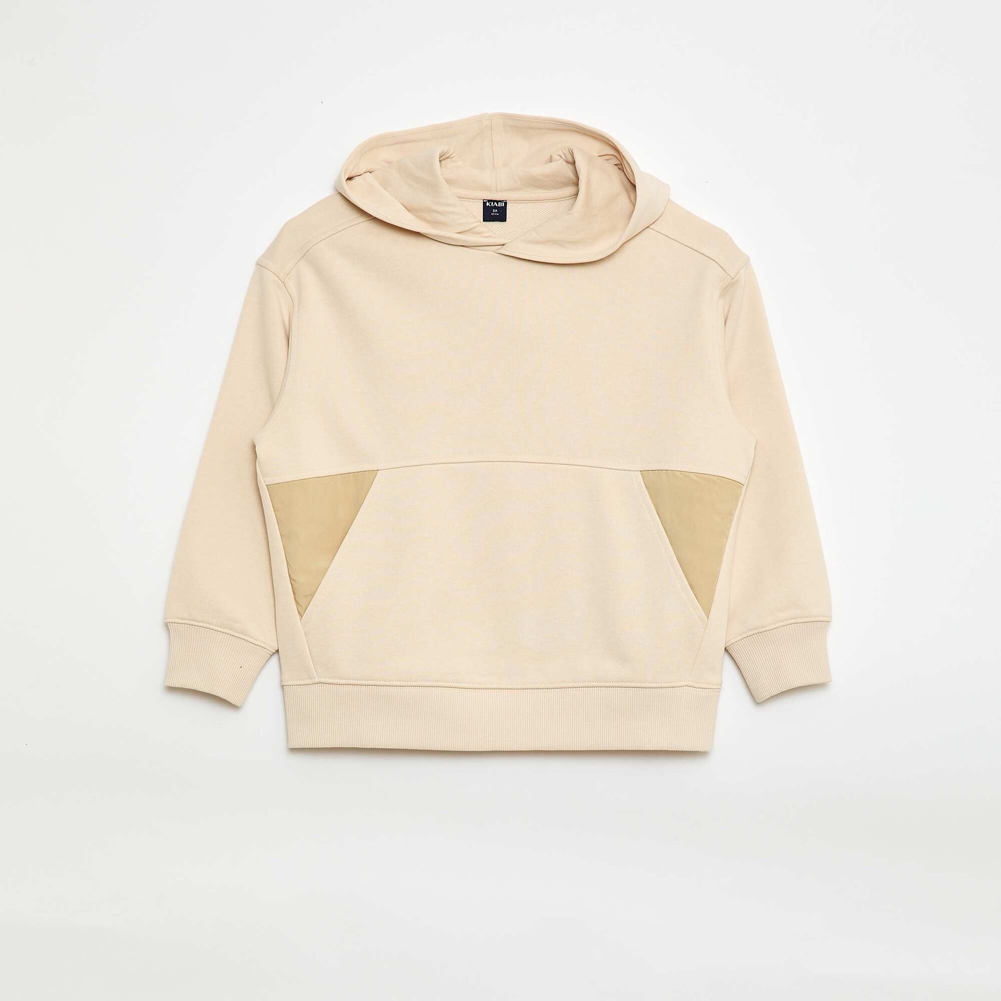 Plain Hoodie with Kangaroo Pocket BEIGE