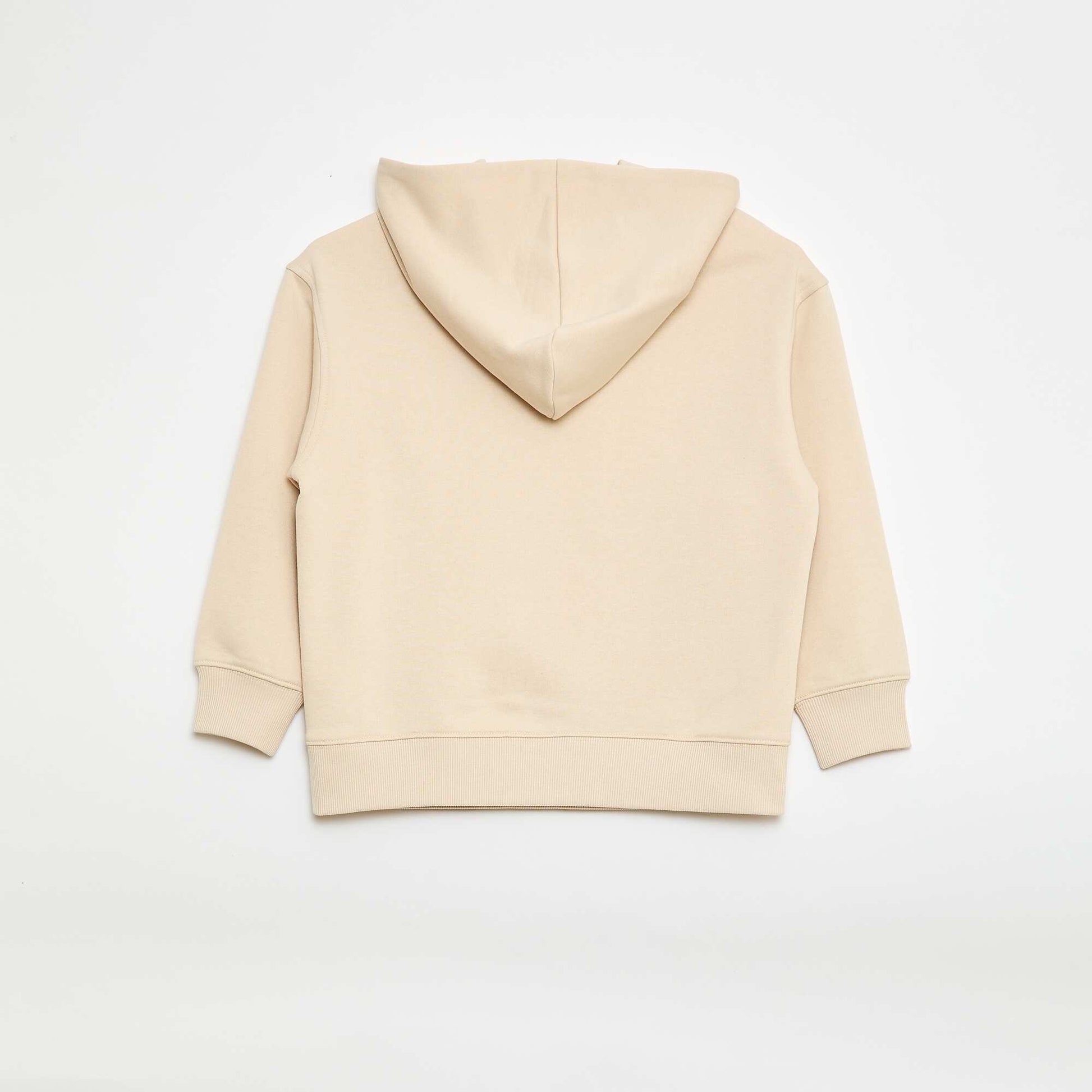 Plain Hoodie with Kangaroo Pocket BEIGE