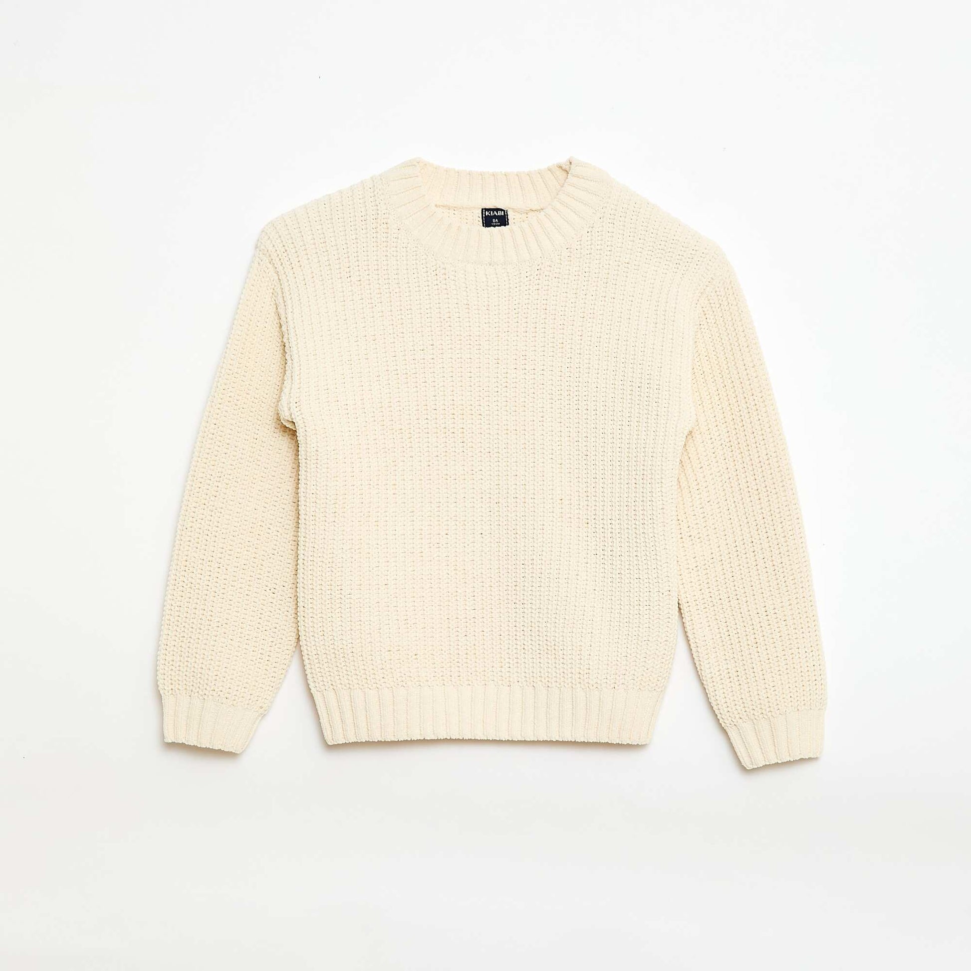 Chenille Knit Sweater WHITE