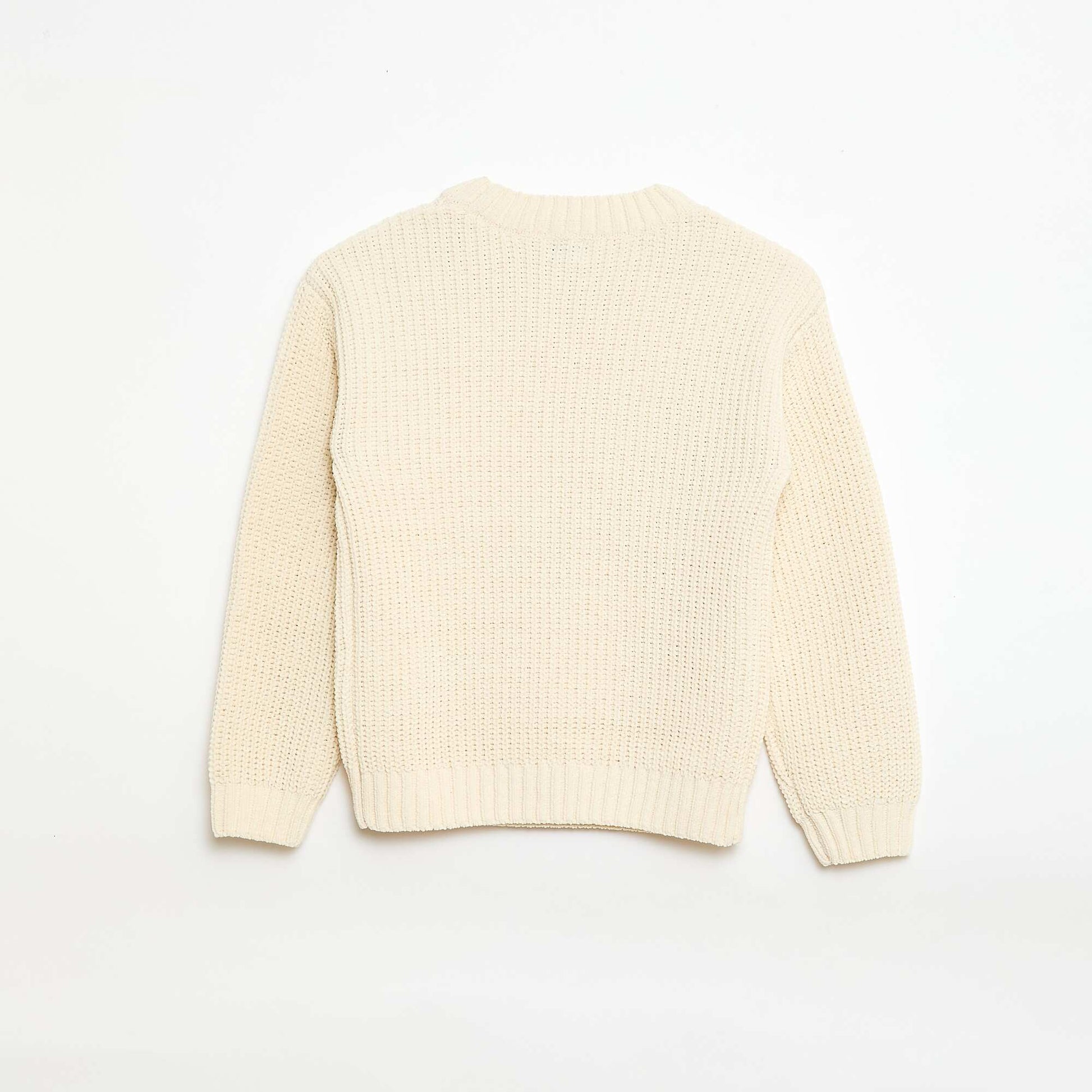 Chenille Knit Sweater WHITE