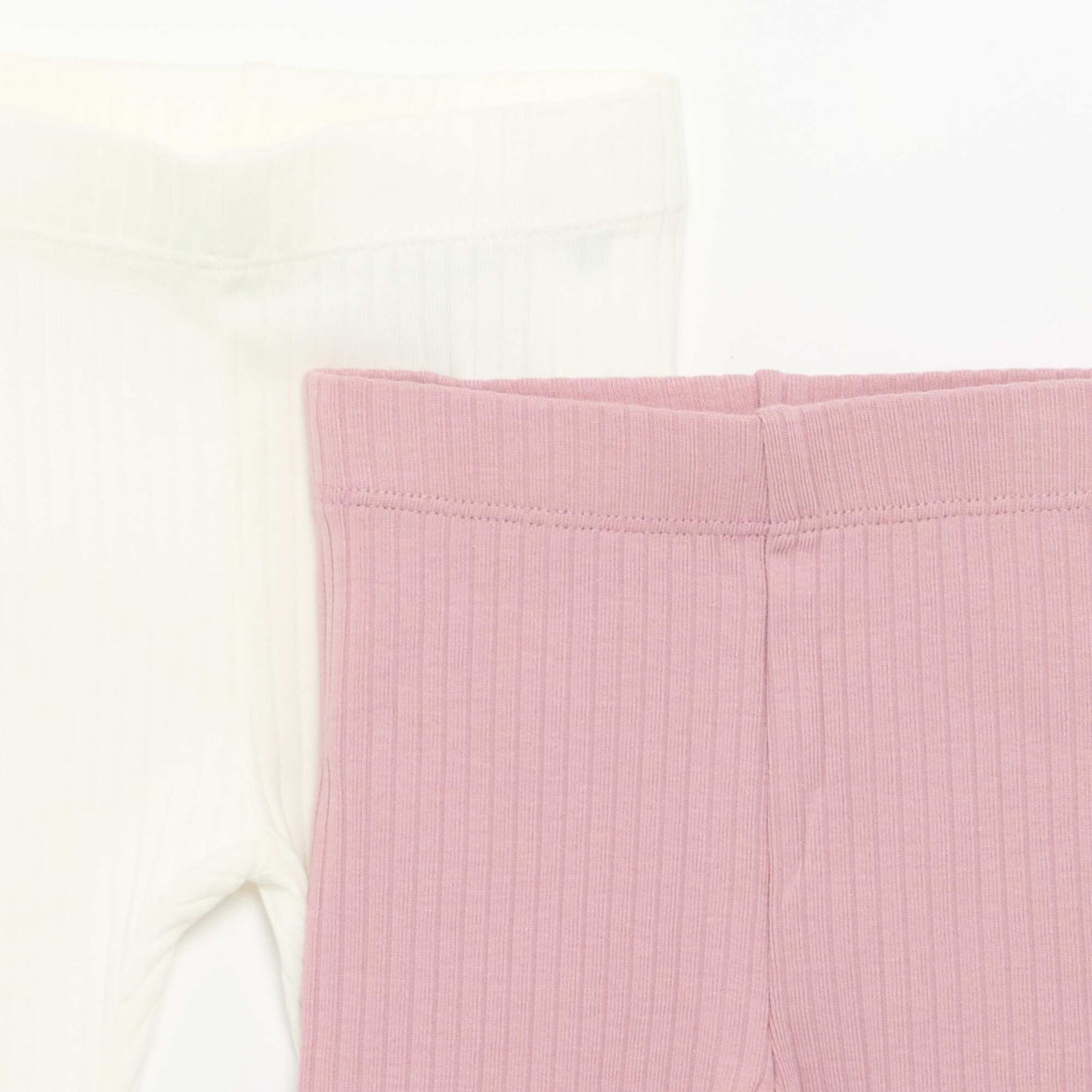Pack of 2 Ribbed Leggings PURPLE