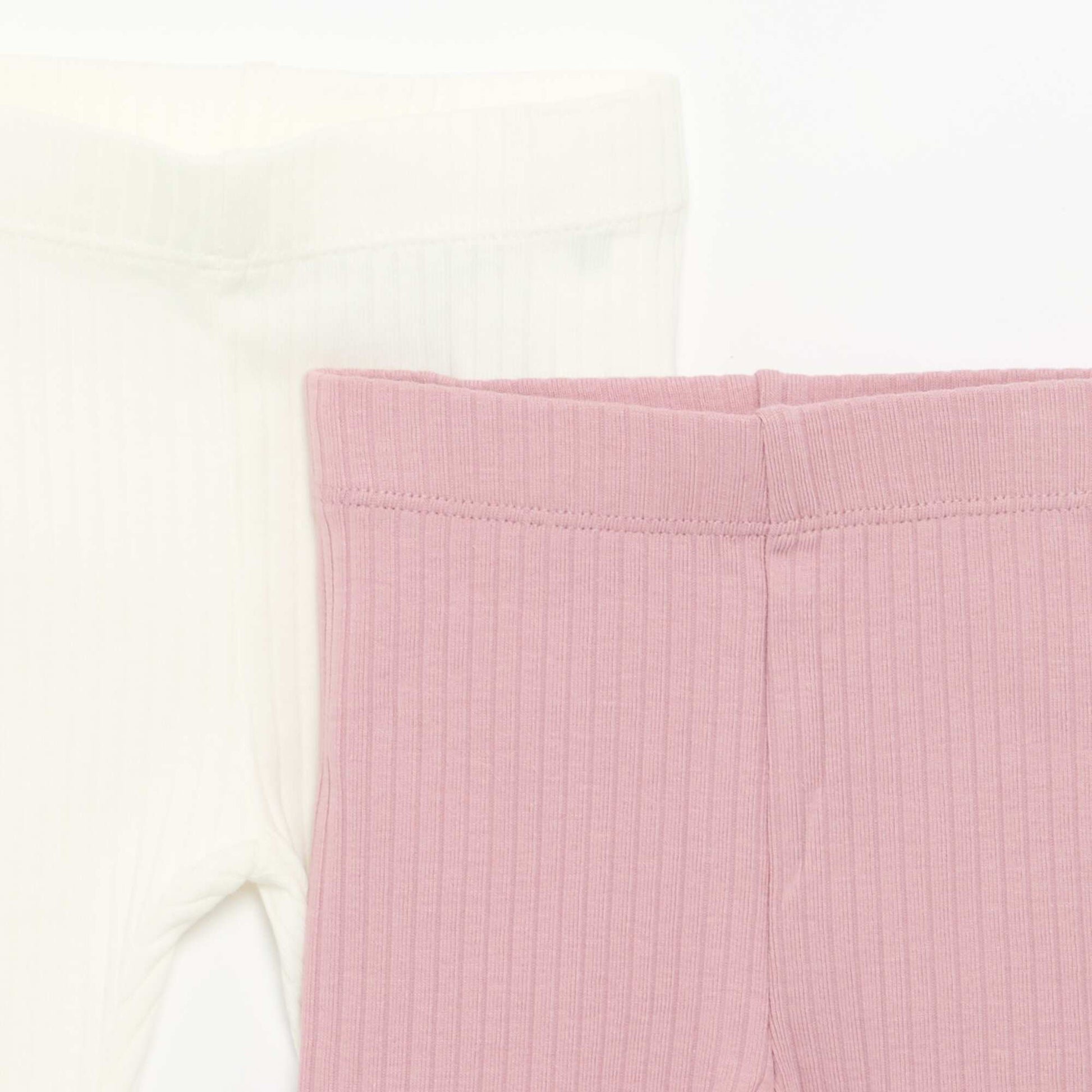 Pack of 2 Ribbed Leggings PURPLE