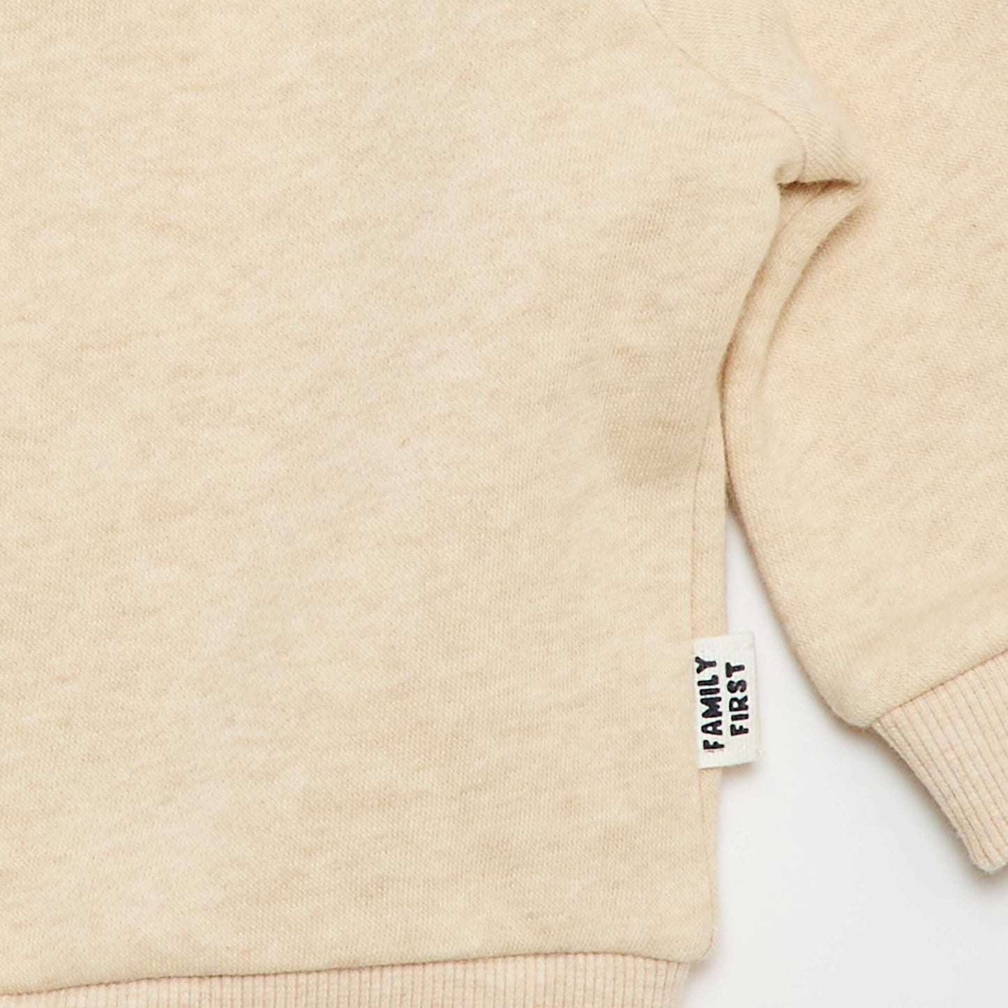 Zipped Fleece Hoodie BEIGE