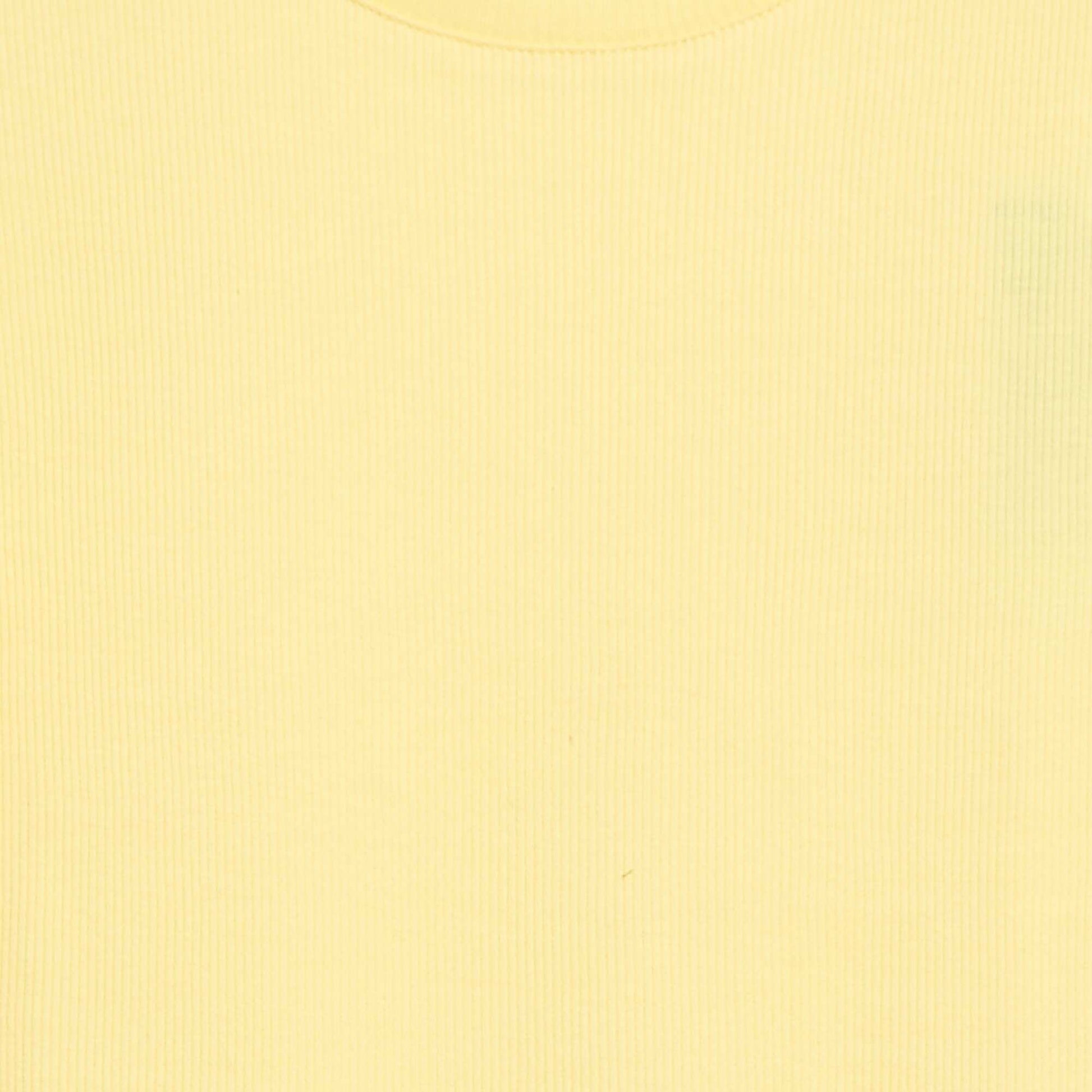 Ribbed T-shirt with Flutter Sleeves YELLOW
