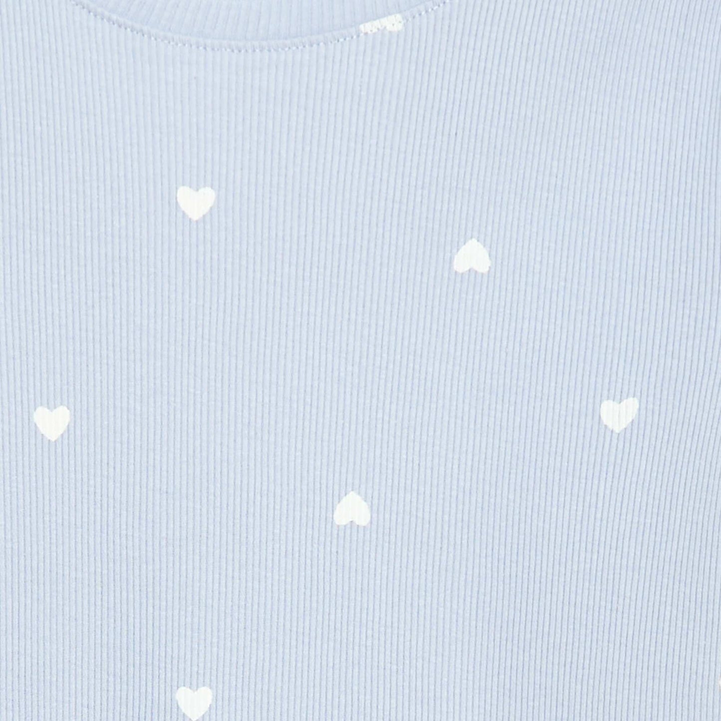 Ribbed T-shirt with Short Flutter Sleeves BLUE