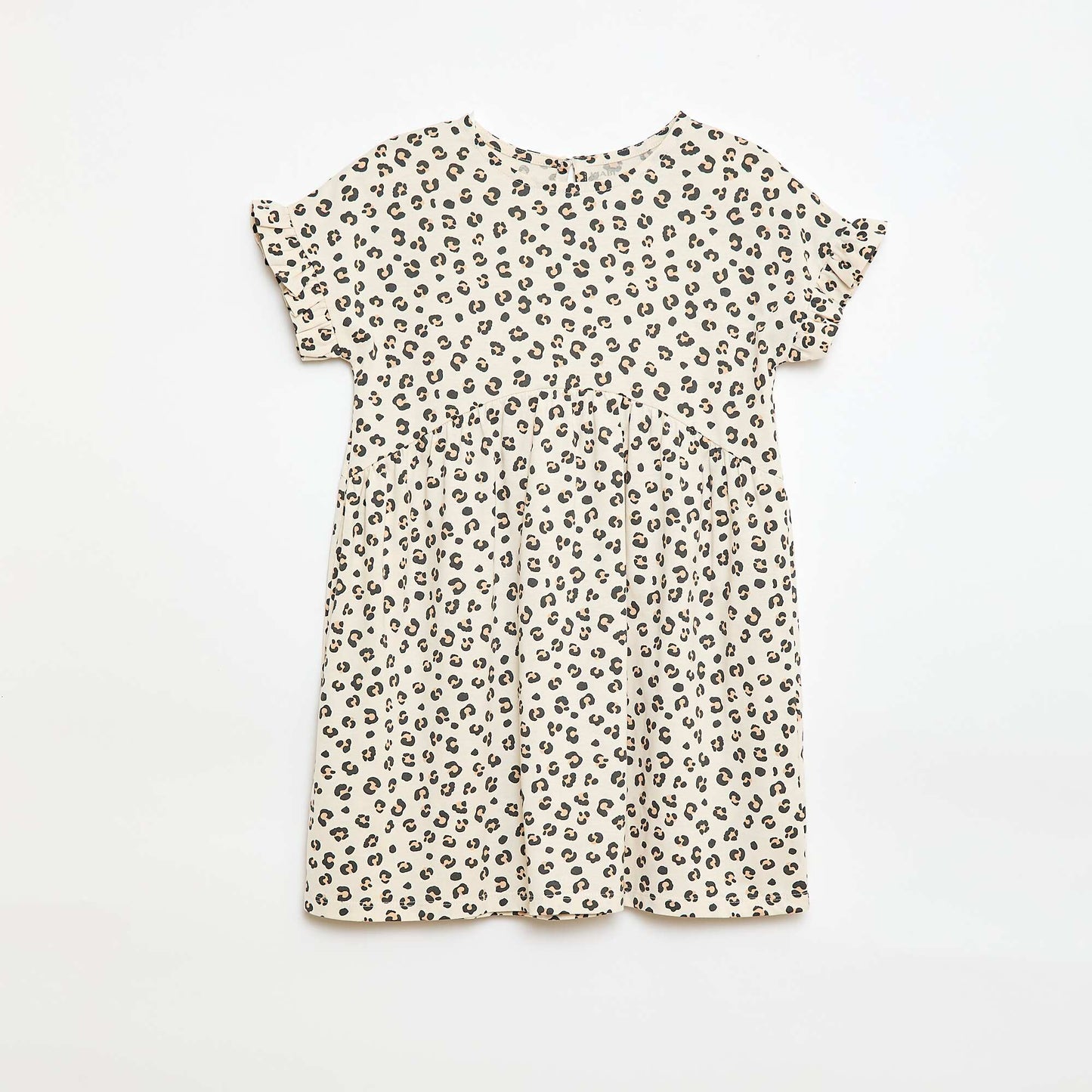 Leopard print T-shirt dress BEIGE