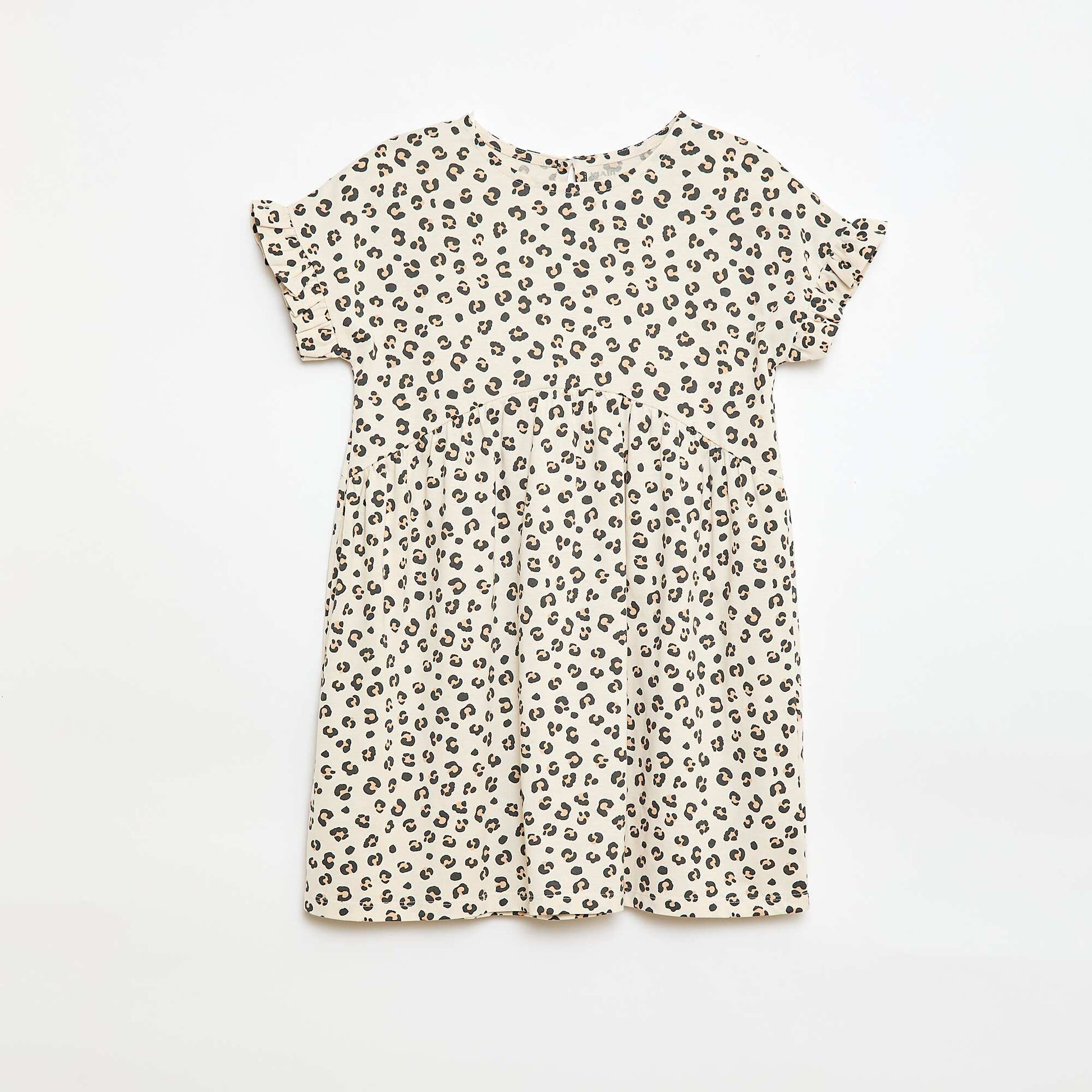 Leopard print T-shirt dress BEIGE