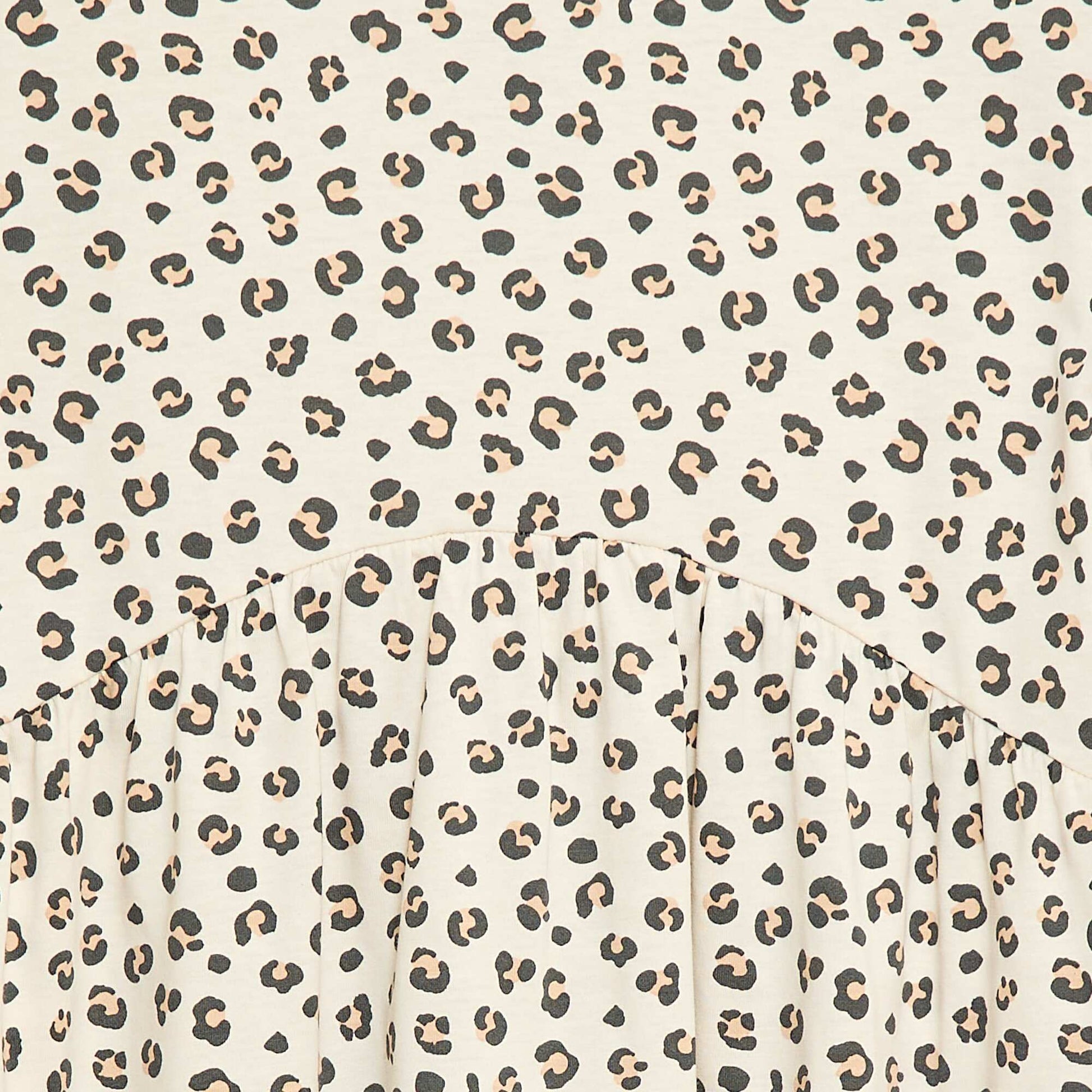 Leopard print T-shirt dress BEIGE