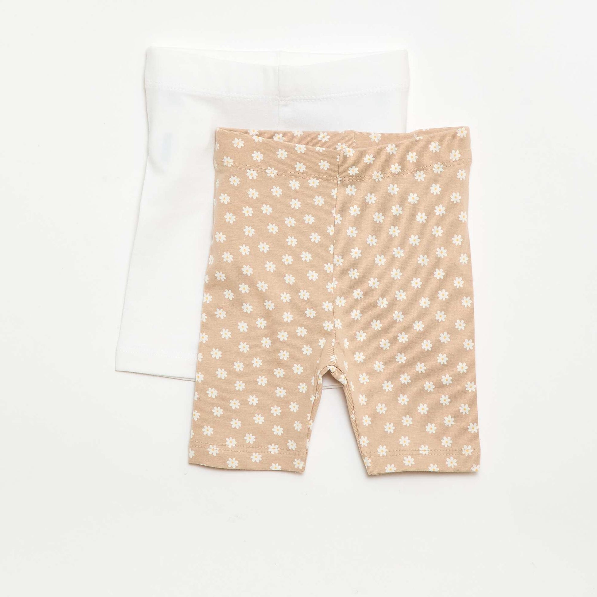 2-pack of cropped leggings BEIGE
