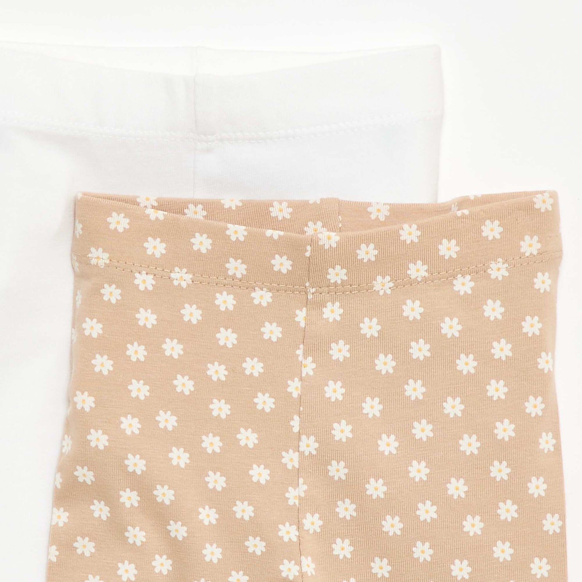 2-pack of cropped leggings BEIGE