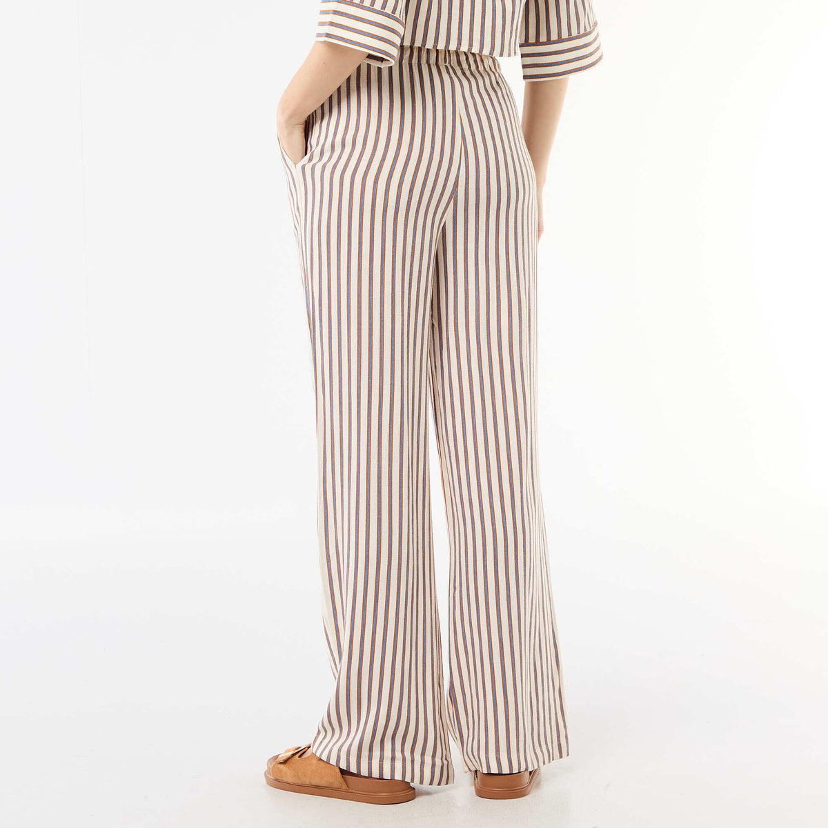 Women's Wide-Leg Linen Trousers BEIGE