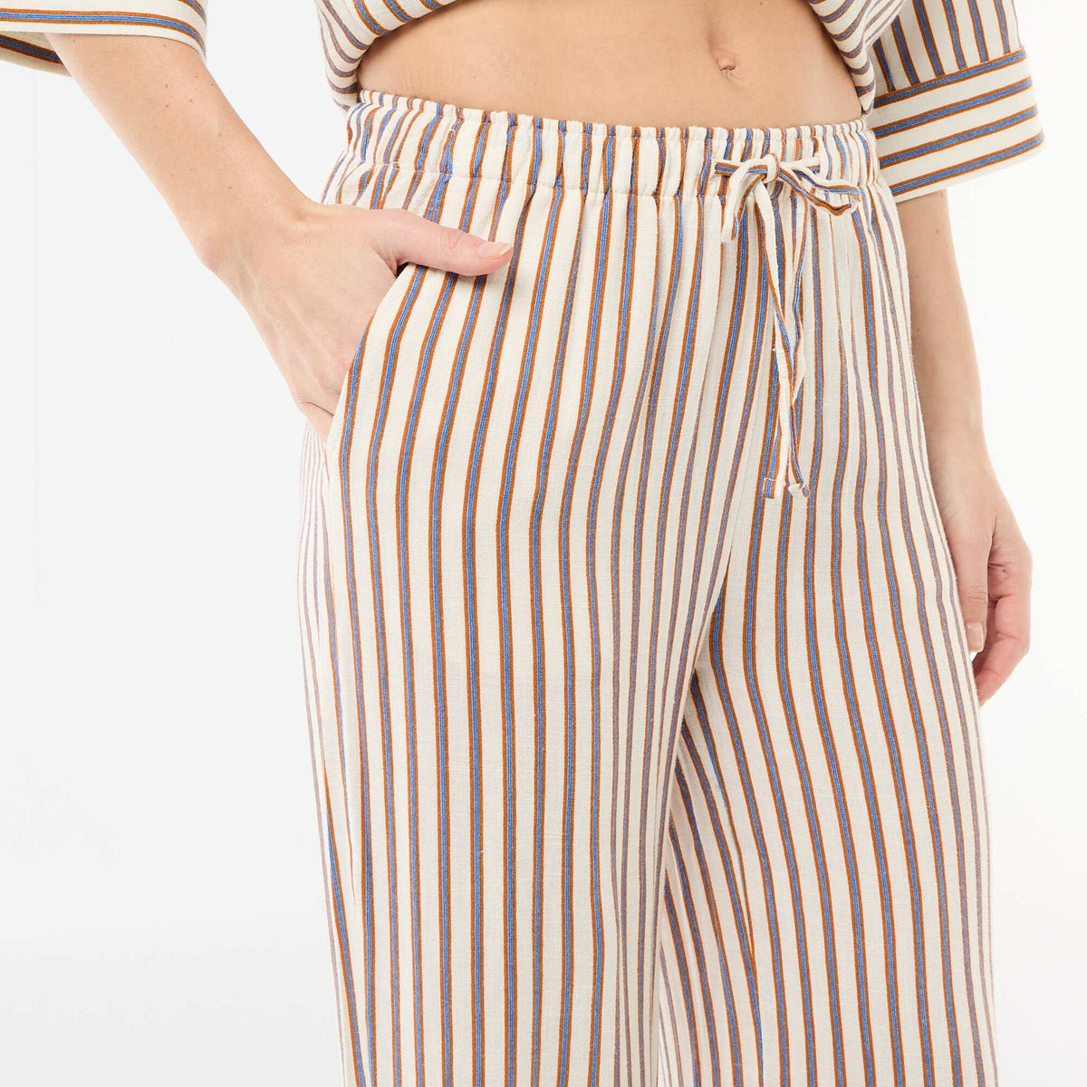 Women's Wide-Leg Linen Trousers BEIGE