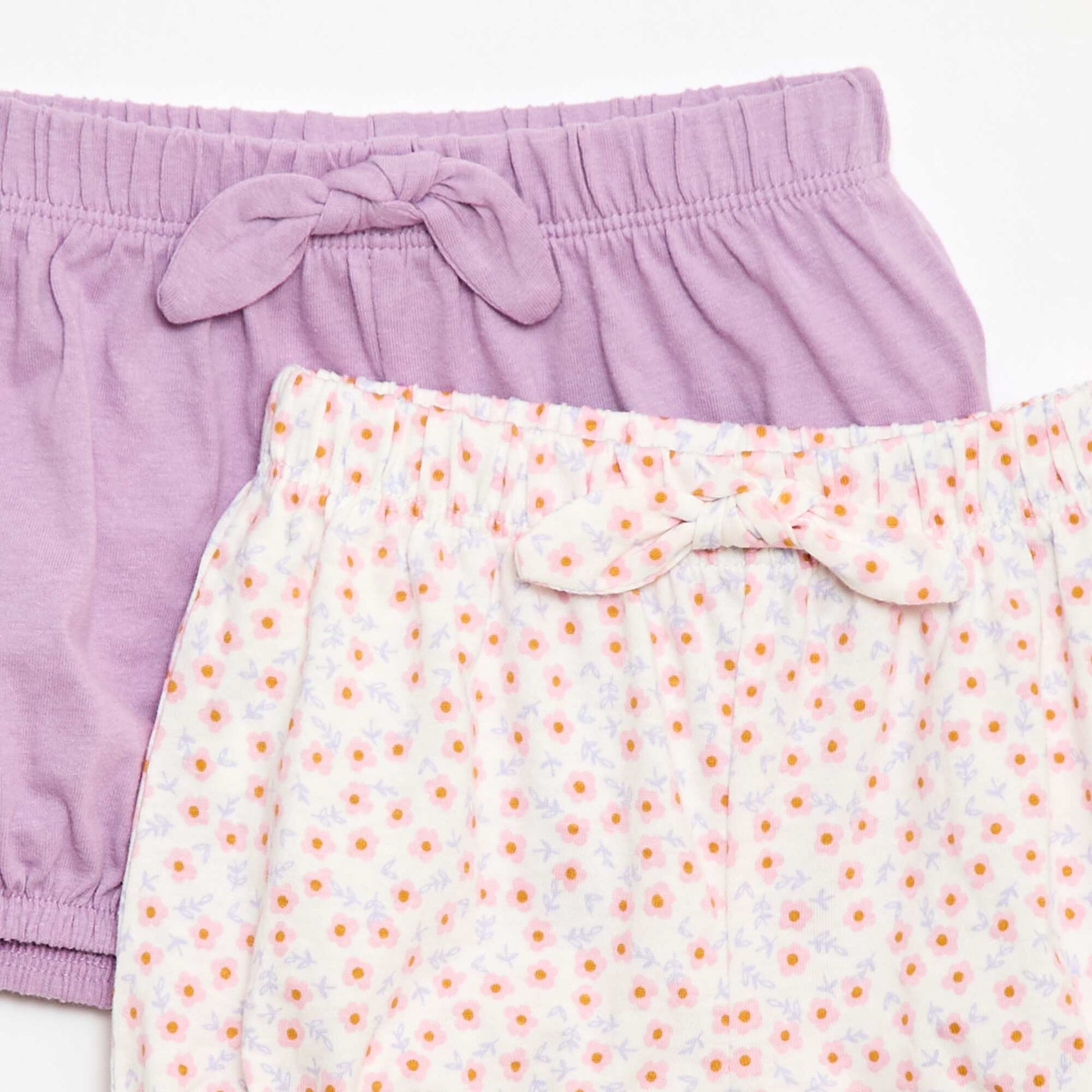 2-pack shorts with decorative bows WHITE