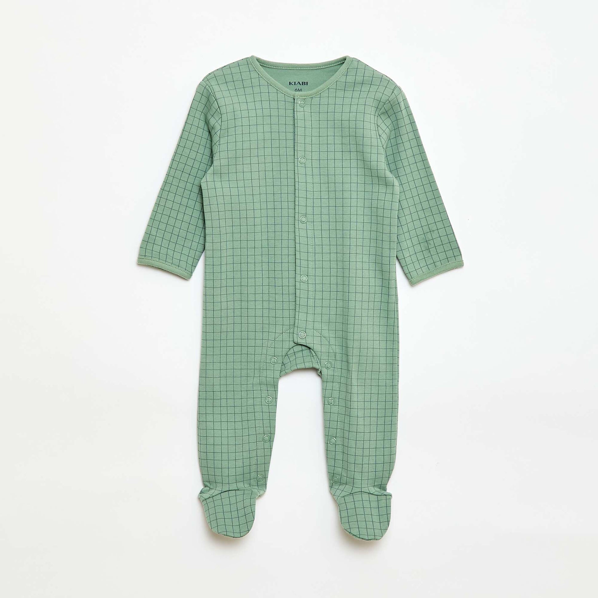 Pyjama Sleepsuit Set with Feet GREEN