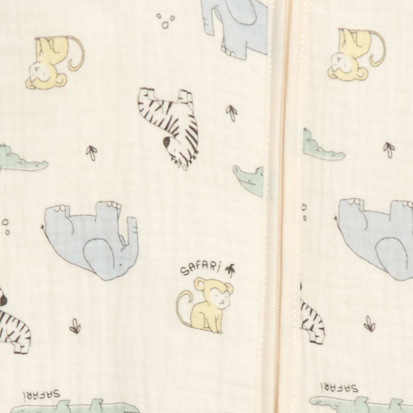 Sleeveless Zipped Cotton Sleep Sack BEIGE