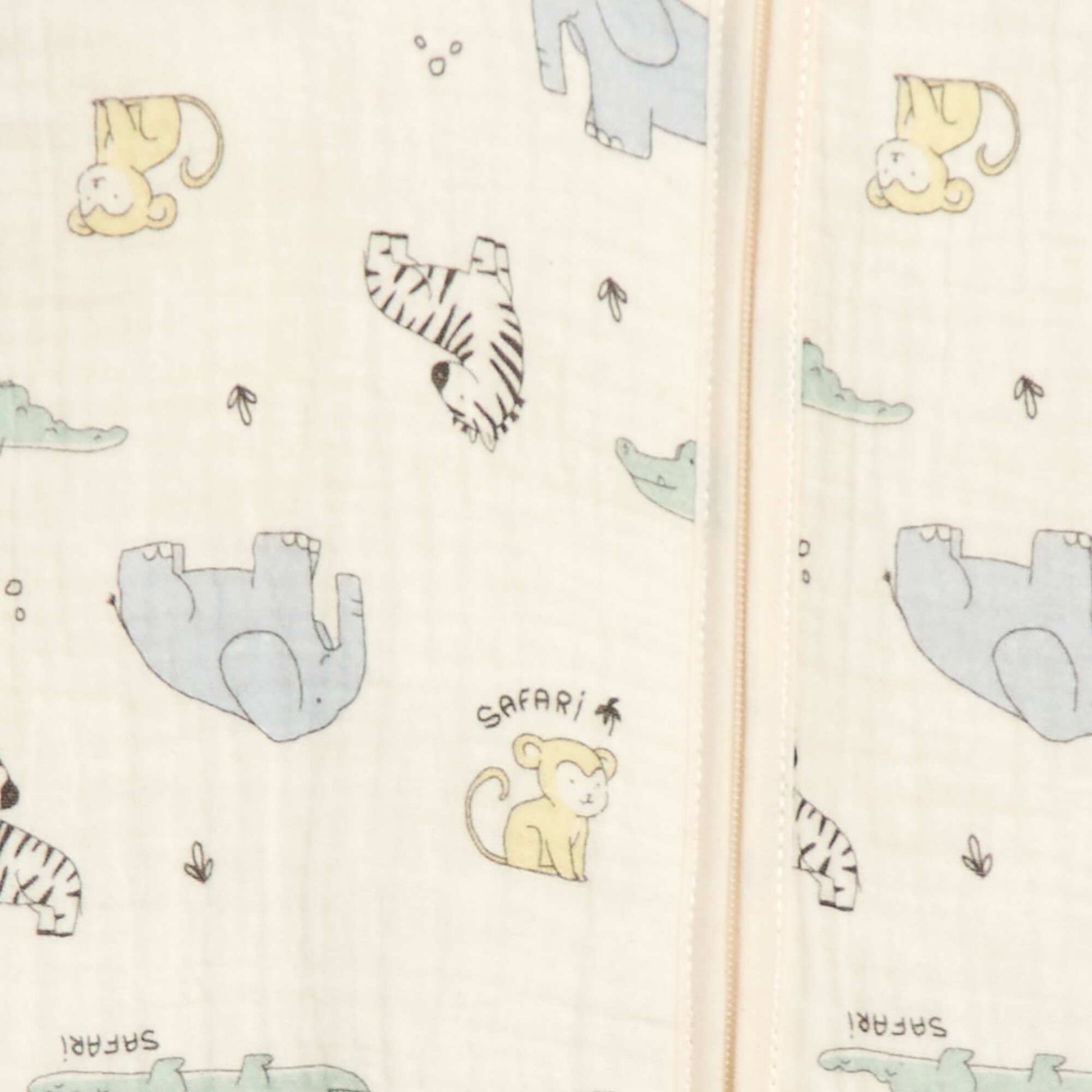 Sleeveless Zipped Cotton Sleep Sack BEIGE