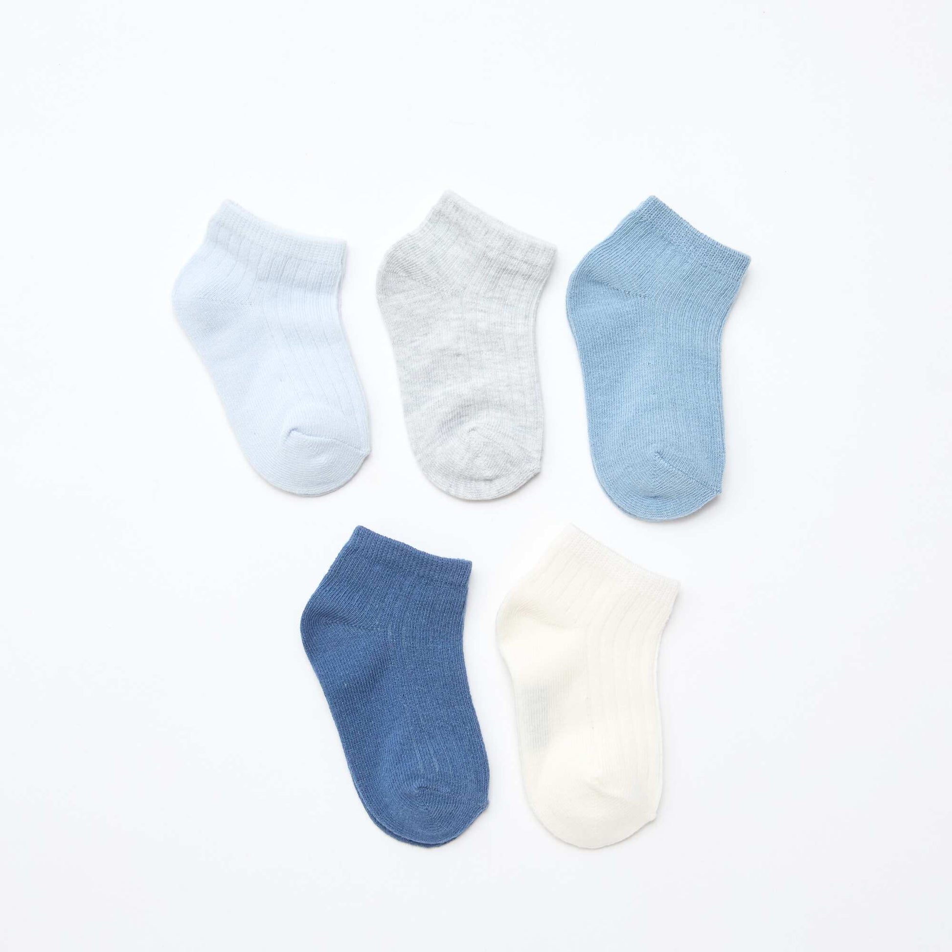 5-Pack Ribbed Knit Socks BLUE
