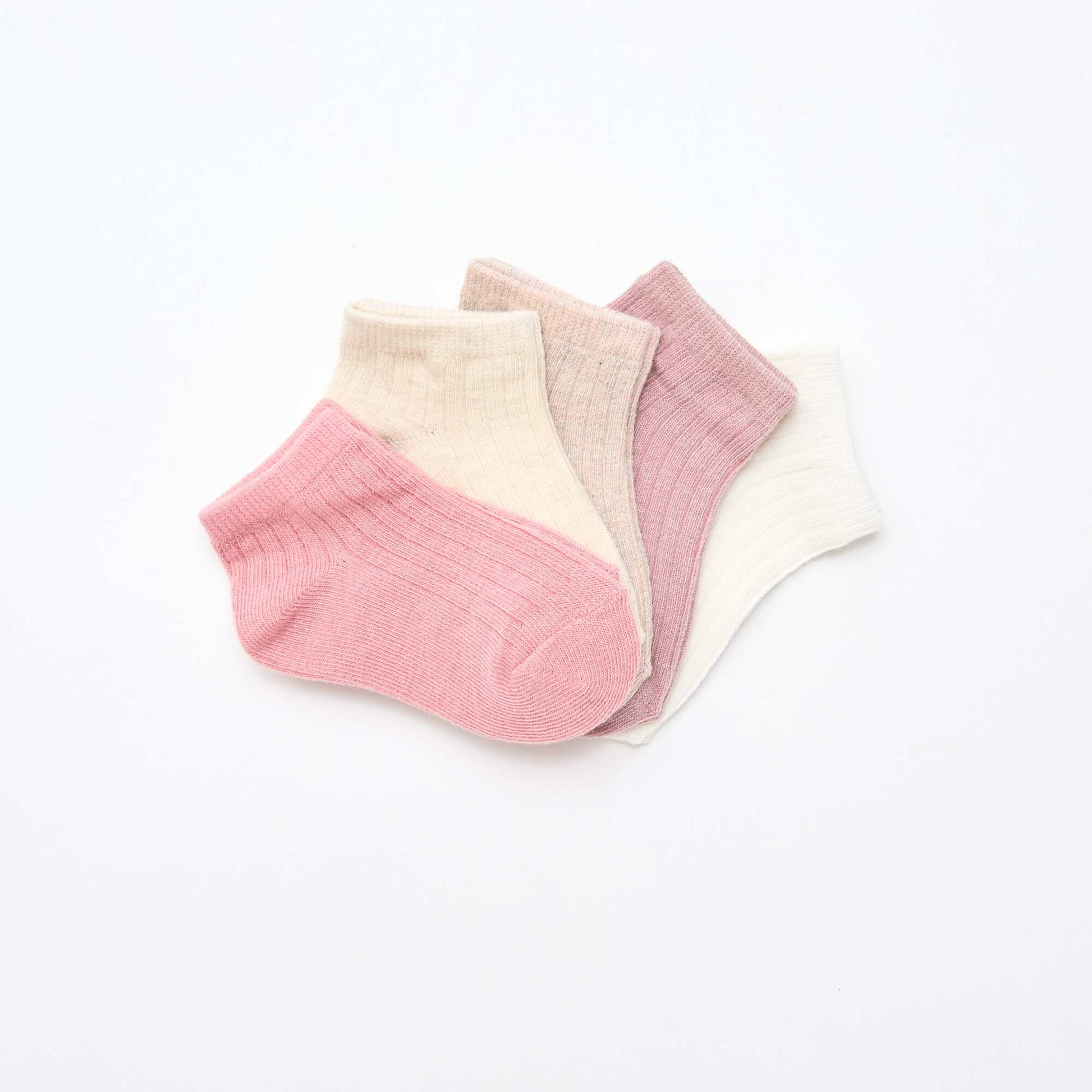 5-Pack Ribbed Knit Socks PINK