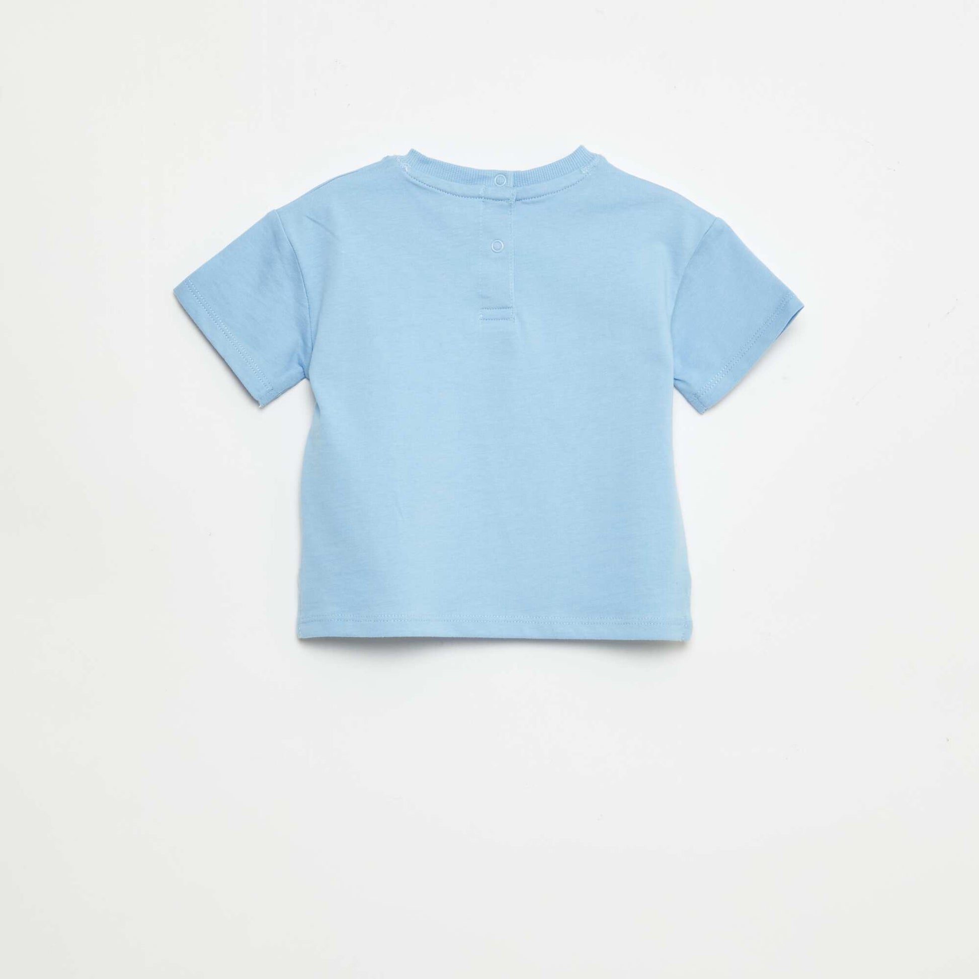 Sleeveless Plain T-shirt BLUE