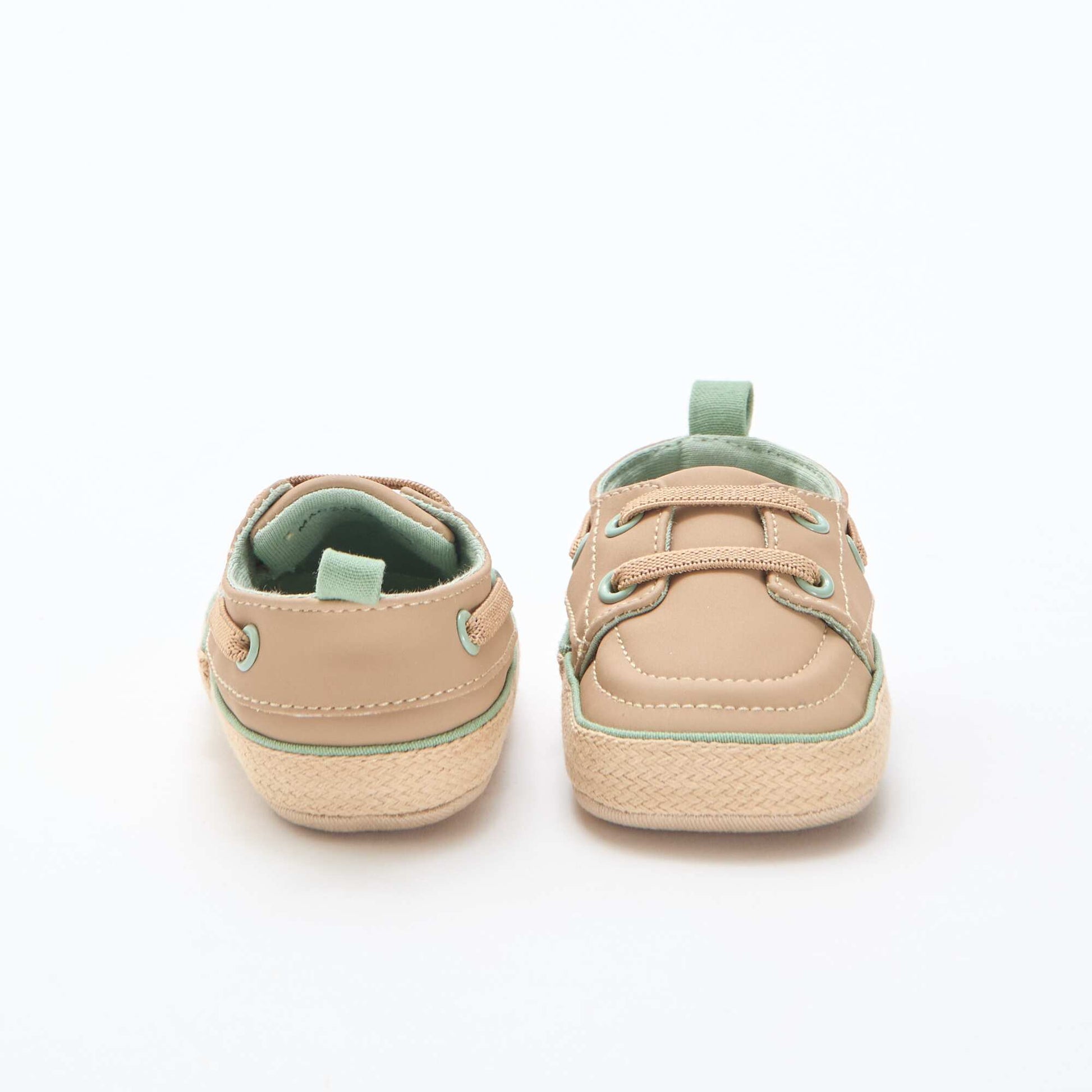 Faux Leather Boat Shoes BEIGE