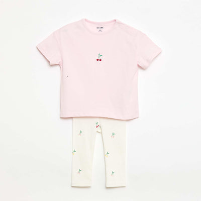 2-Piece T-Shirt + Leggings Set PURPLE