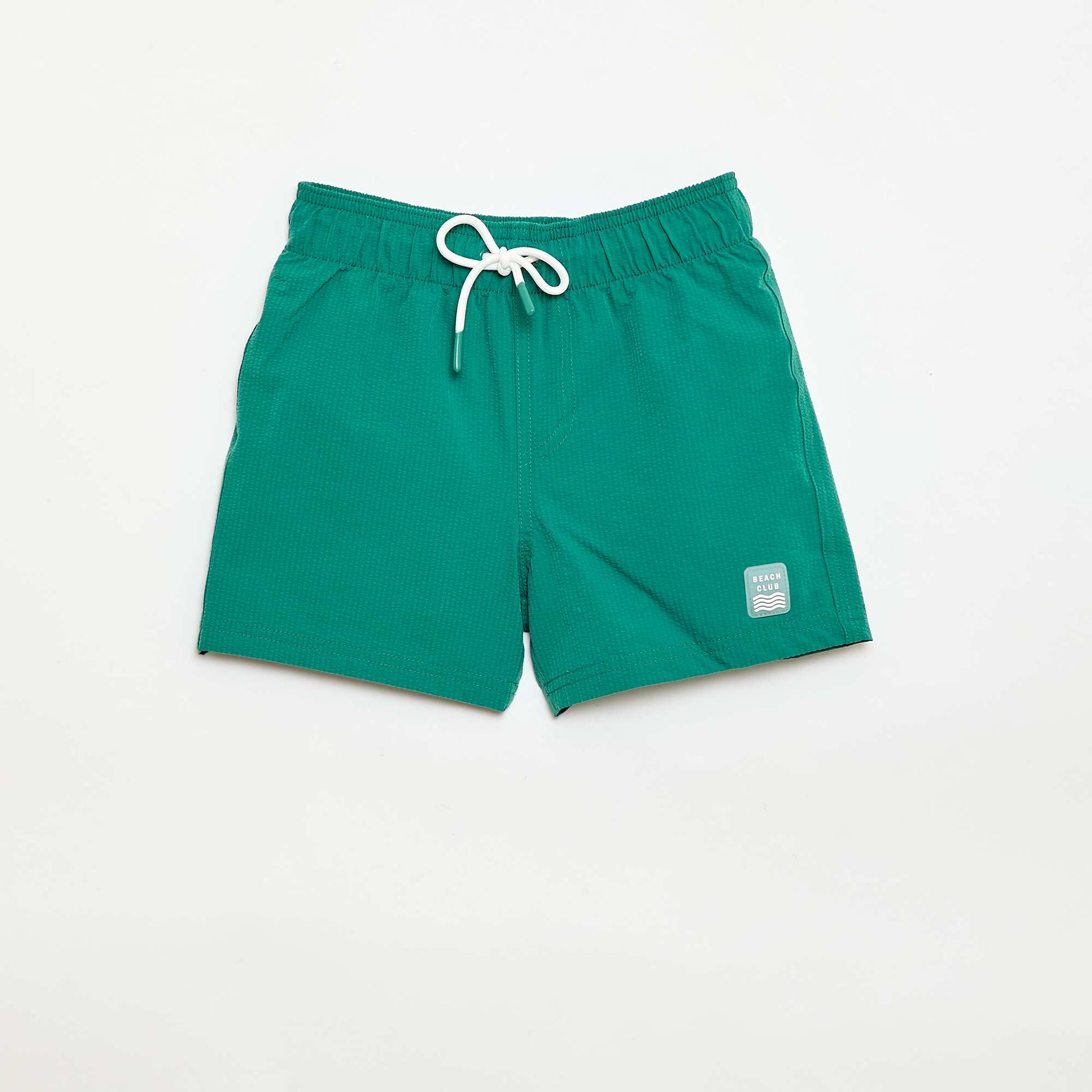 Waffle-Effect Swim Bermuda Shorts GREEN