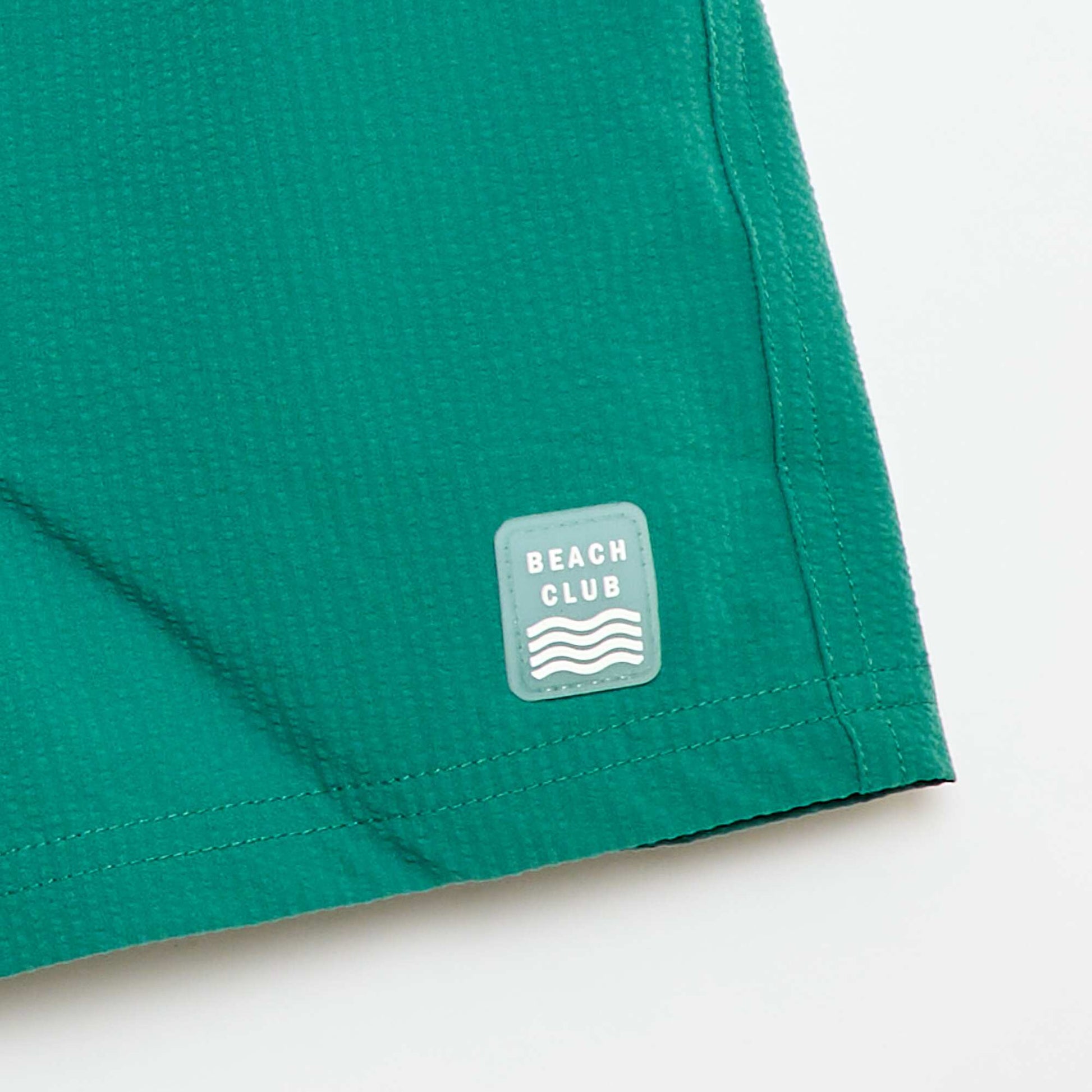 Waffle-Effect Swim Bermuda Shorts GREEN
