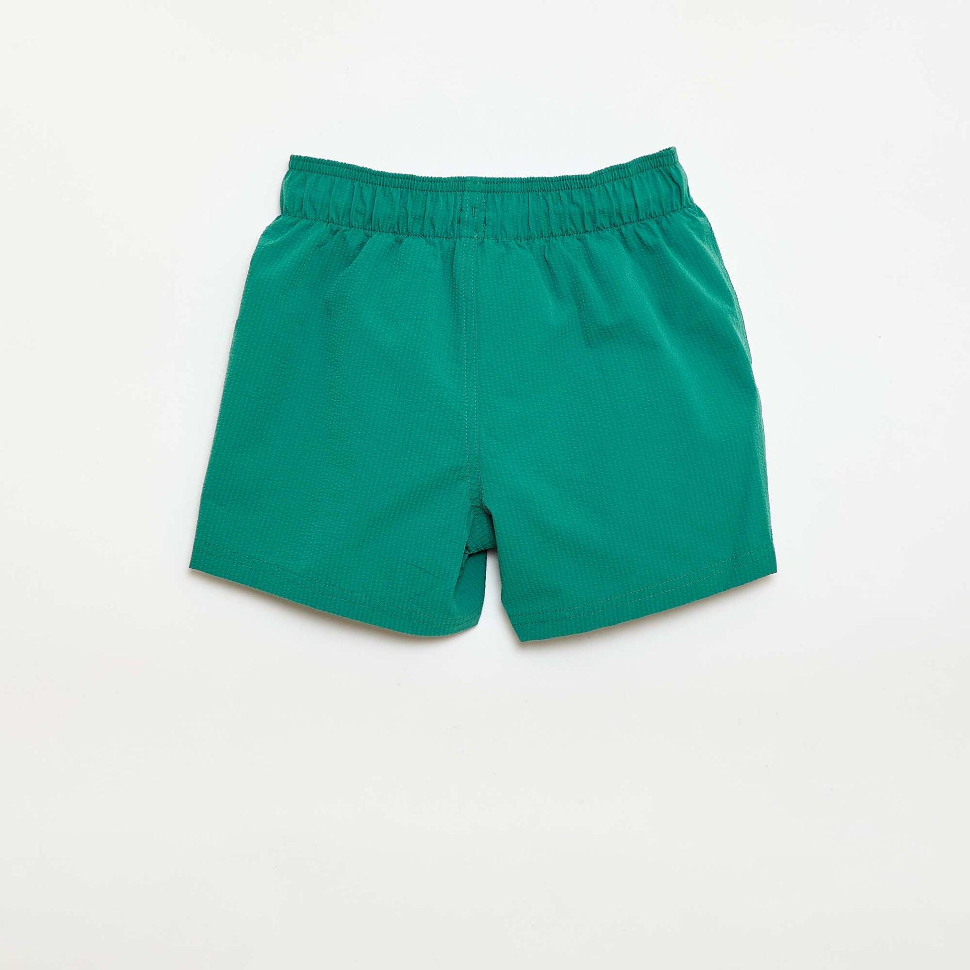 Waffle-Effect Swim Bermuda Shorts GREEN