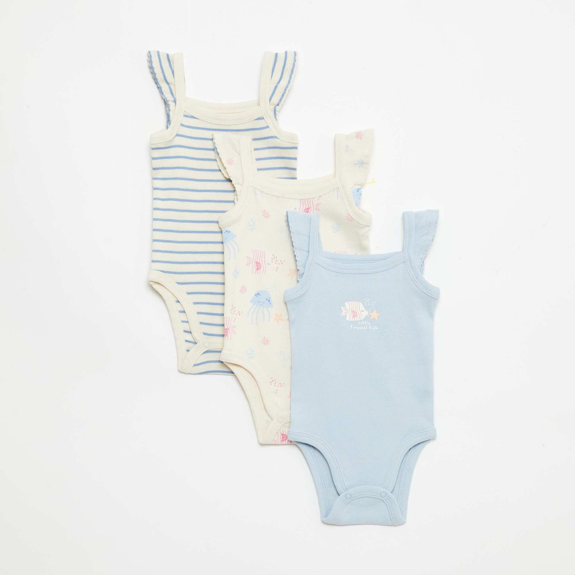 3-Pack Sleeveless Bodysuits BEIGE