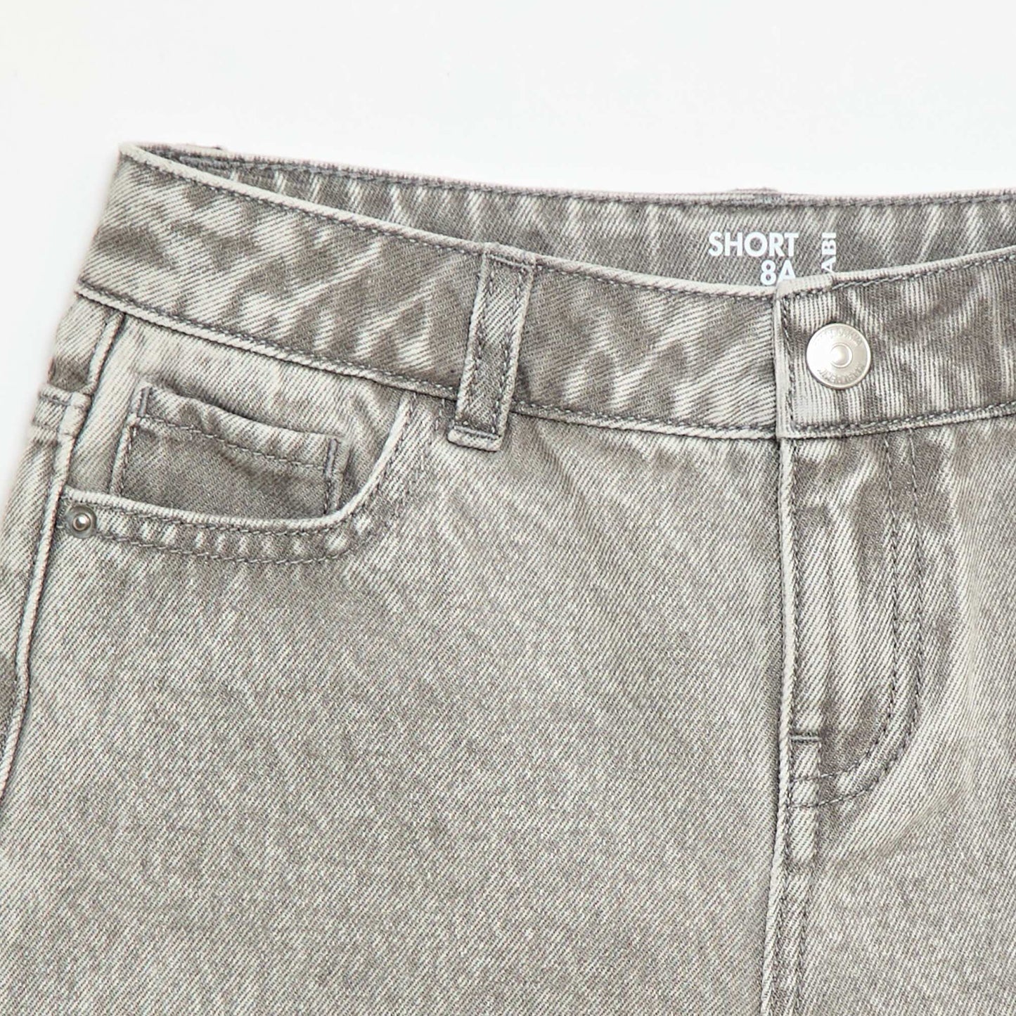 High-waisted denim shorts GREY