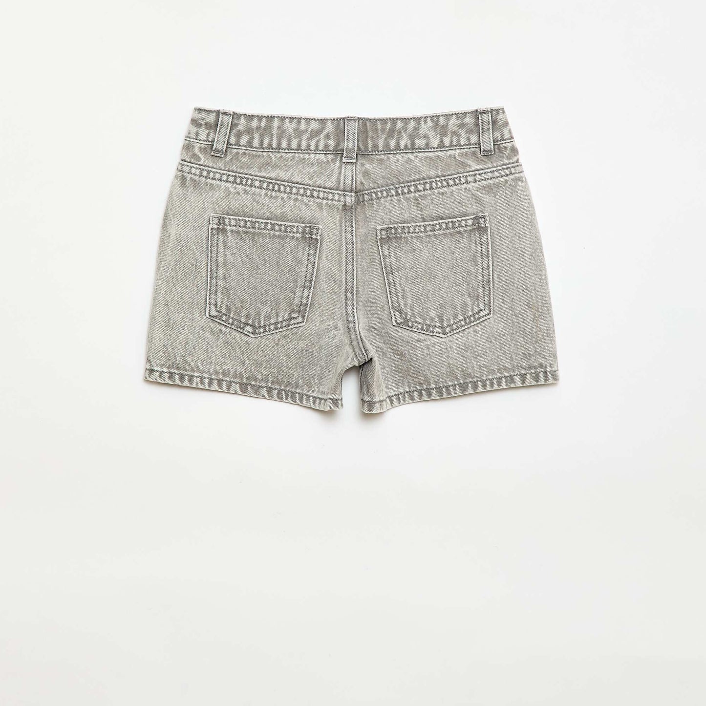 High-waisted denim shorts GREY
