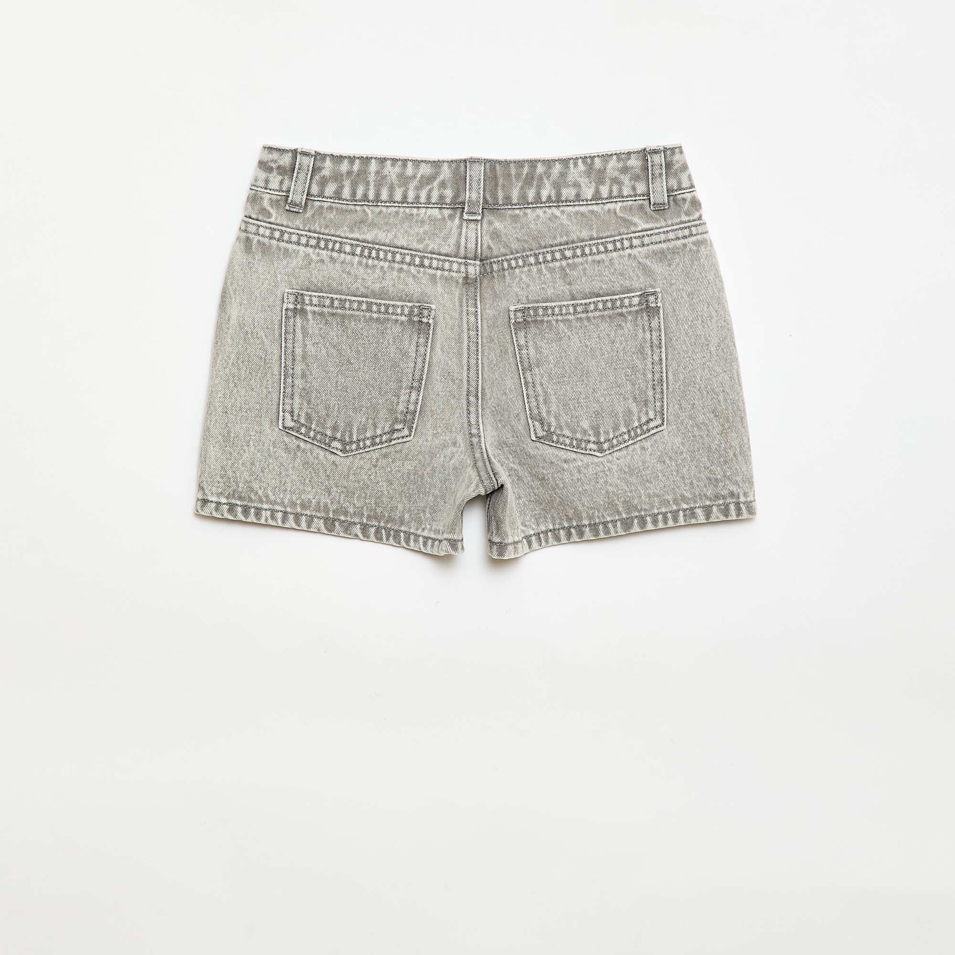 High-waisted denim shorts GREY
