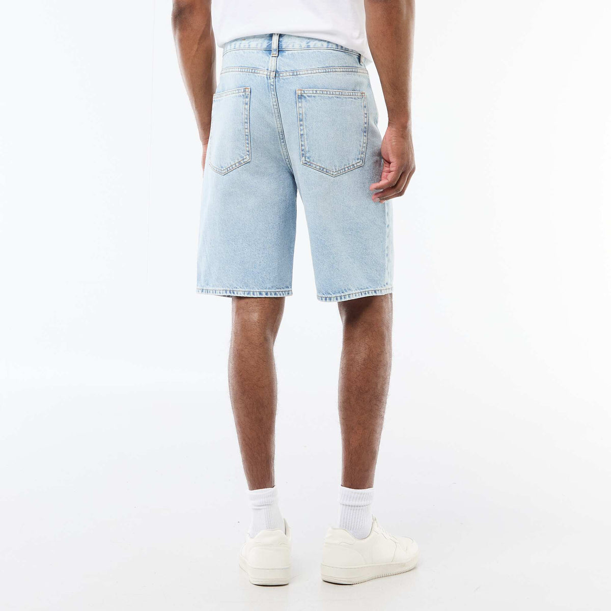 Pantallona Bermuda prej xhins BLU